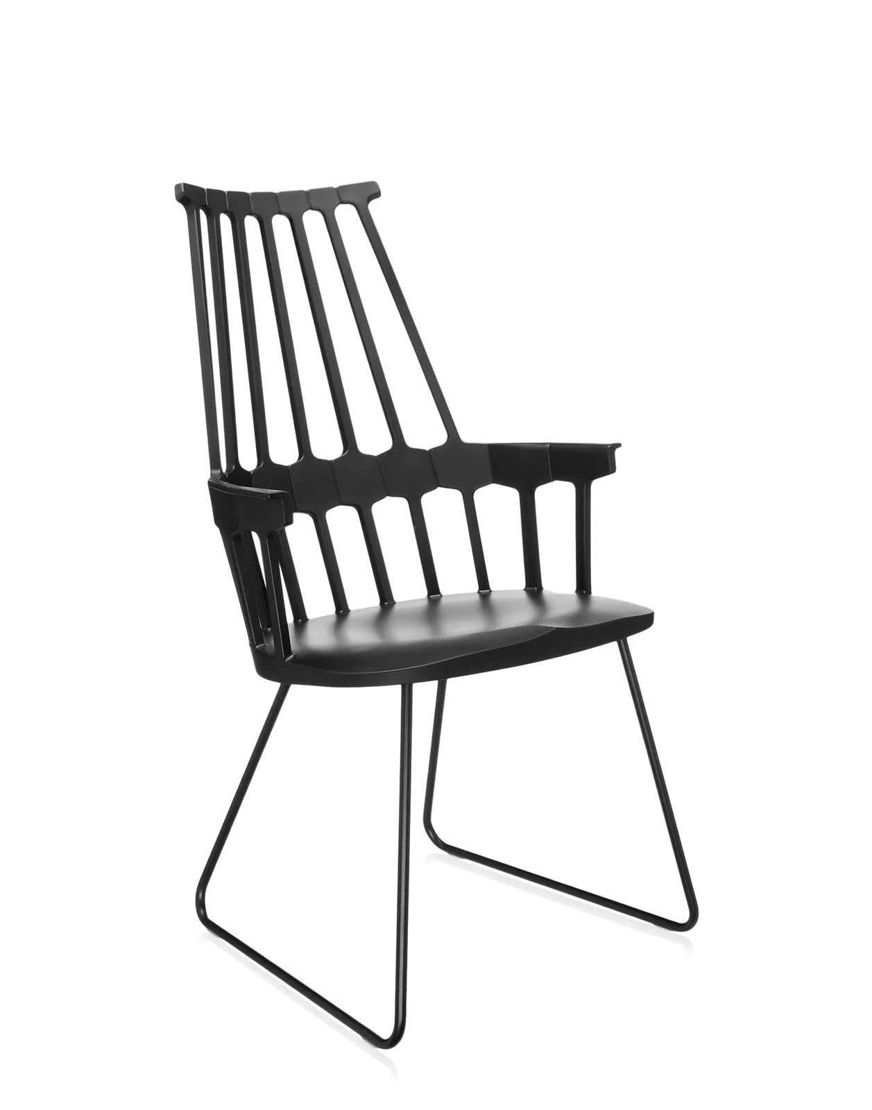 Кресло Comback (черное) на салазках Kartell, арт. 5950/09 — изображение товара 2