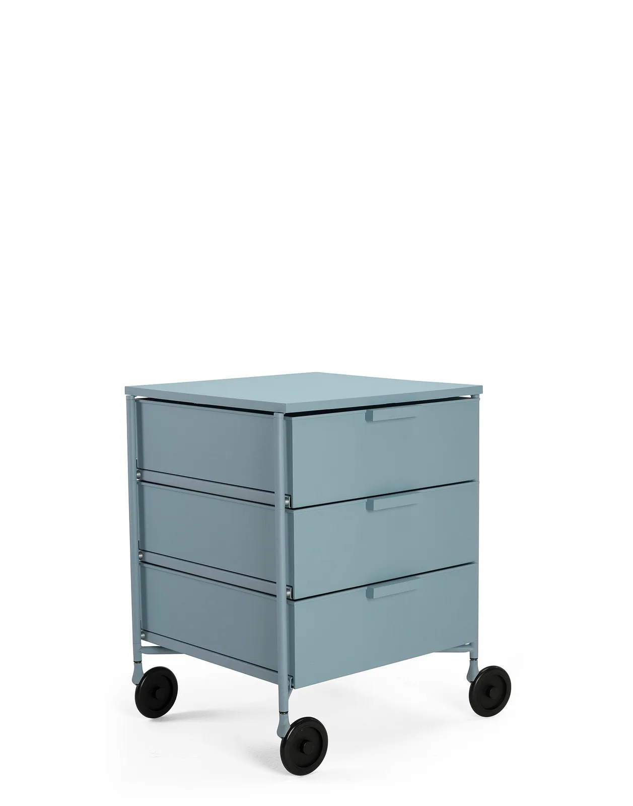 Контейнер Mobil на колесах (голубой матовый) с тремя ящиками Kartell, арт. 2012/AZ — изображение товара 2