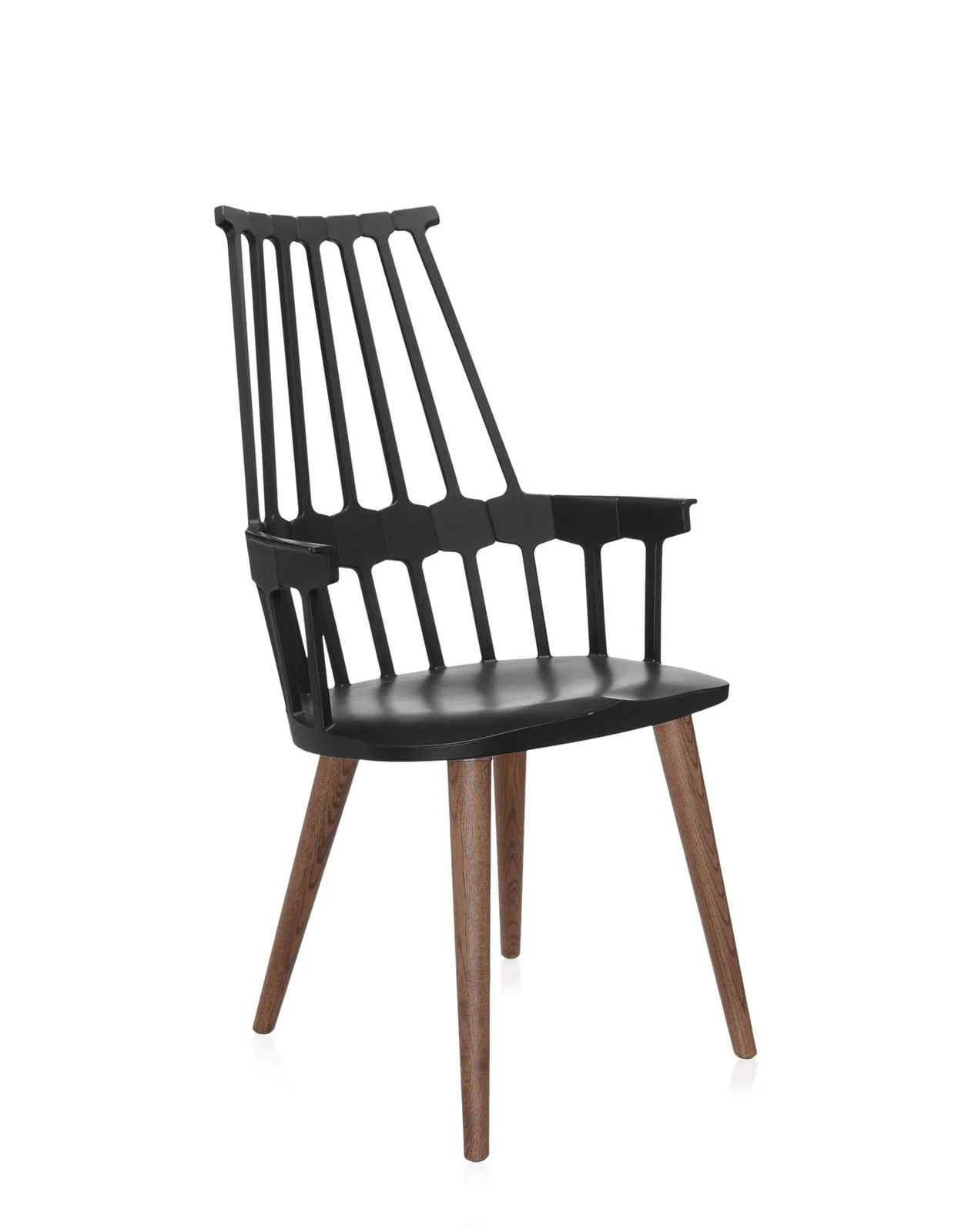 Кресло Comback (черное/дубовое) на деревянных ножках Kartell, арт. 5954/99 — изображение товара 4