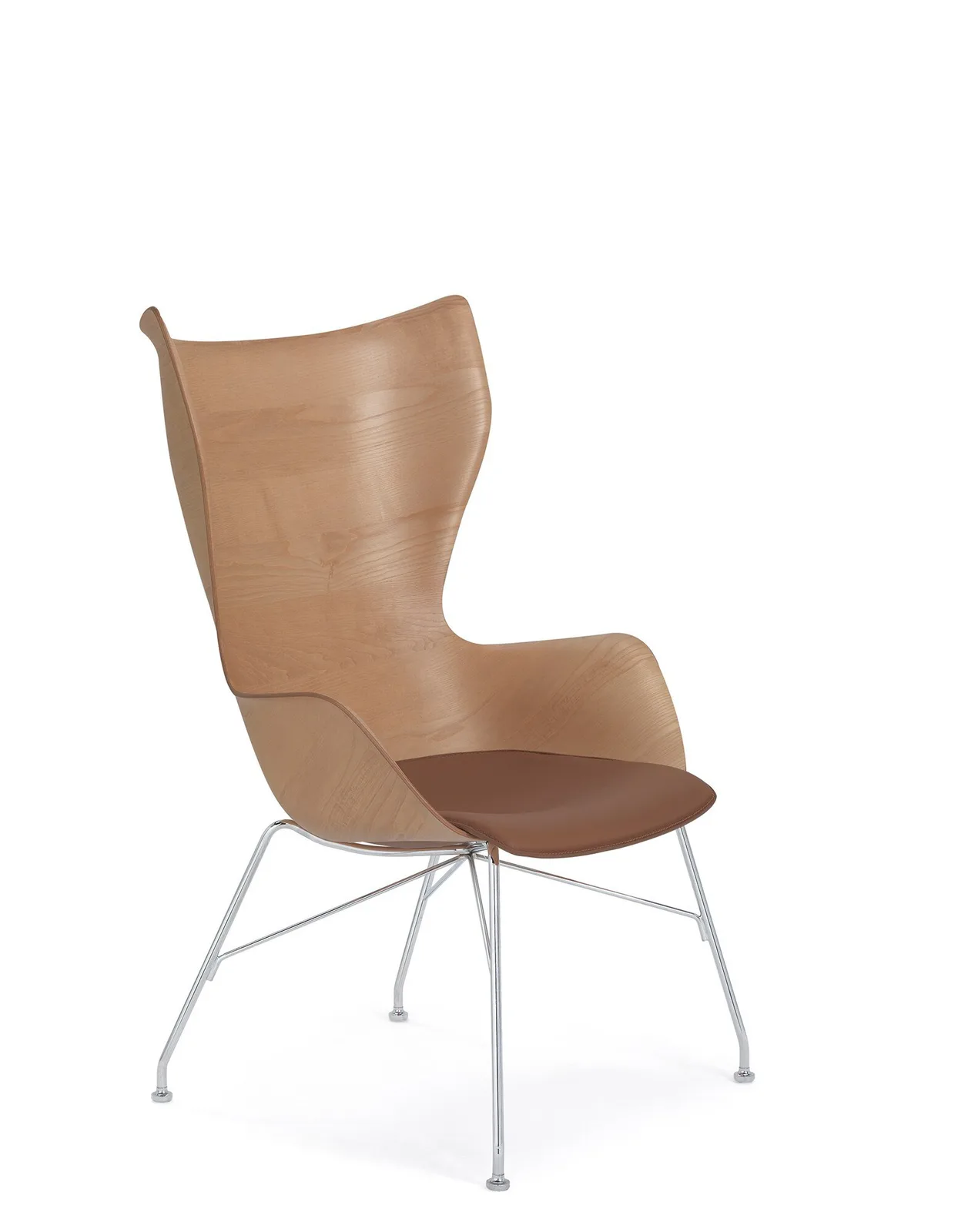 Кресло K/Wood (дерево/хромированное) с текстурой и кожей Kartell, арт. 4917/CC — изображение товара 2