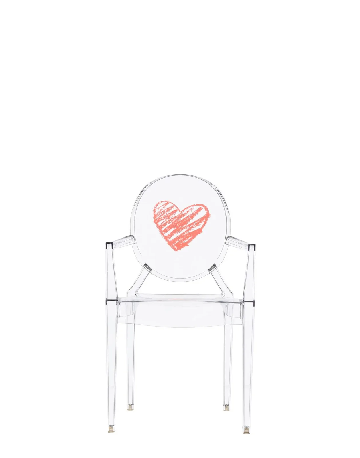 Стул детский Lou Lou Ghost (кристалл) с рисунком Kartell