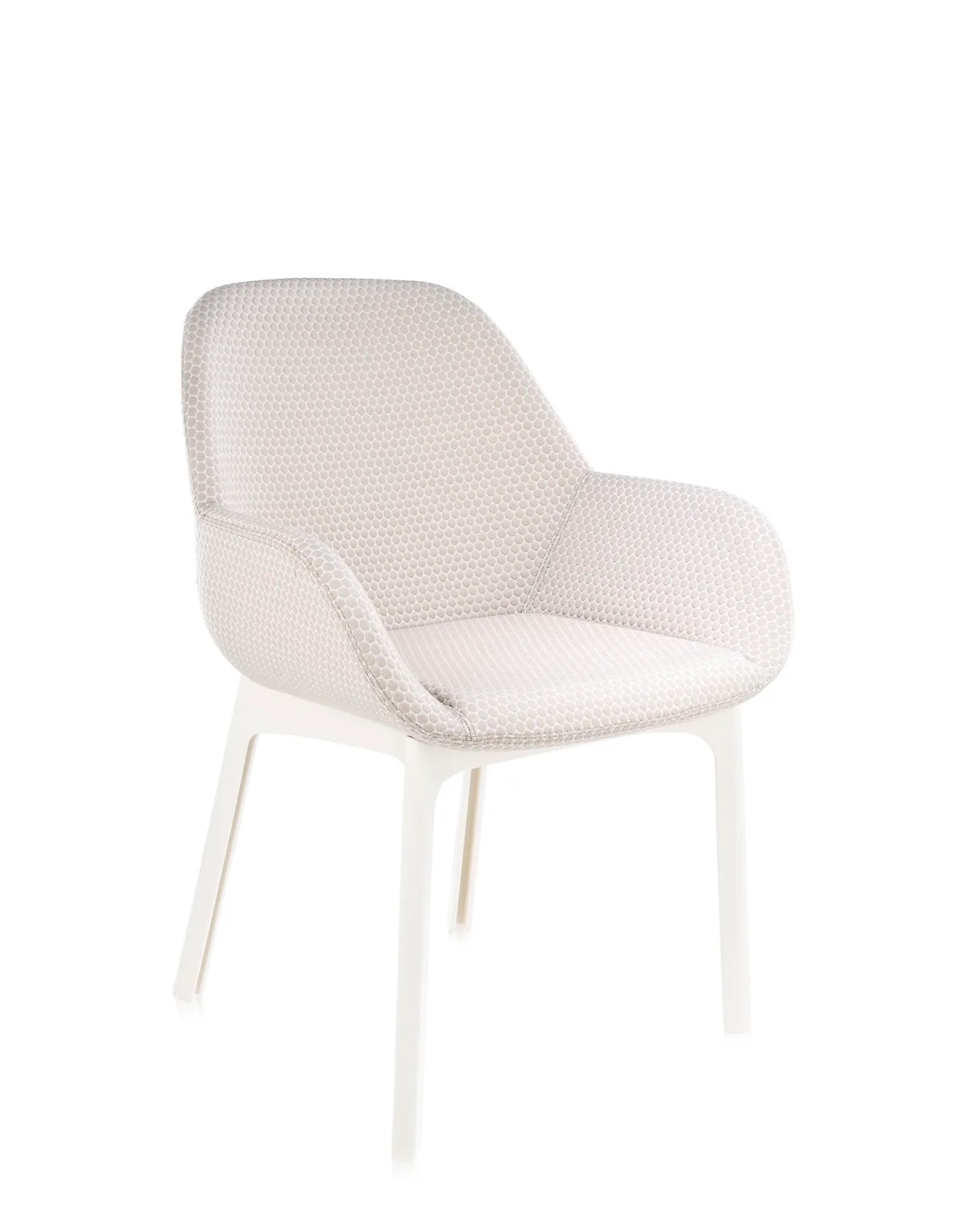 Кресло Clap (белое/бежевое) тисненая ткань Kartell, арт. 4182/B5 — изображение товара 2
