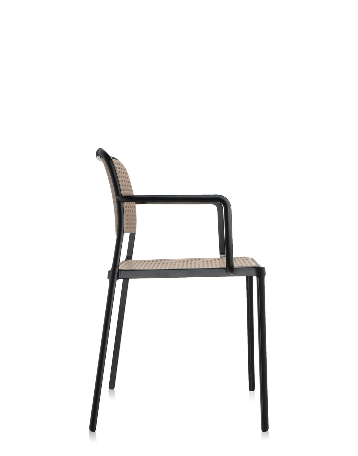 Стул Audrey с подлокотниками (черный/алюминиевый) Kartell, арт. 5876/N4 — изображение товара 3