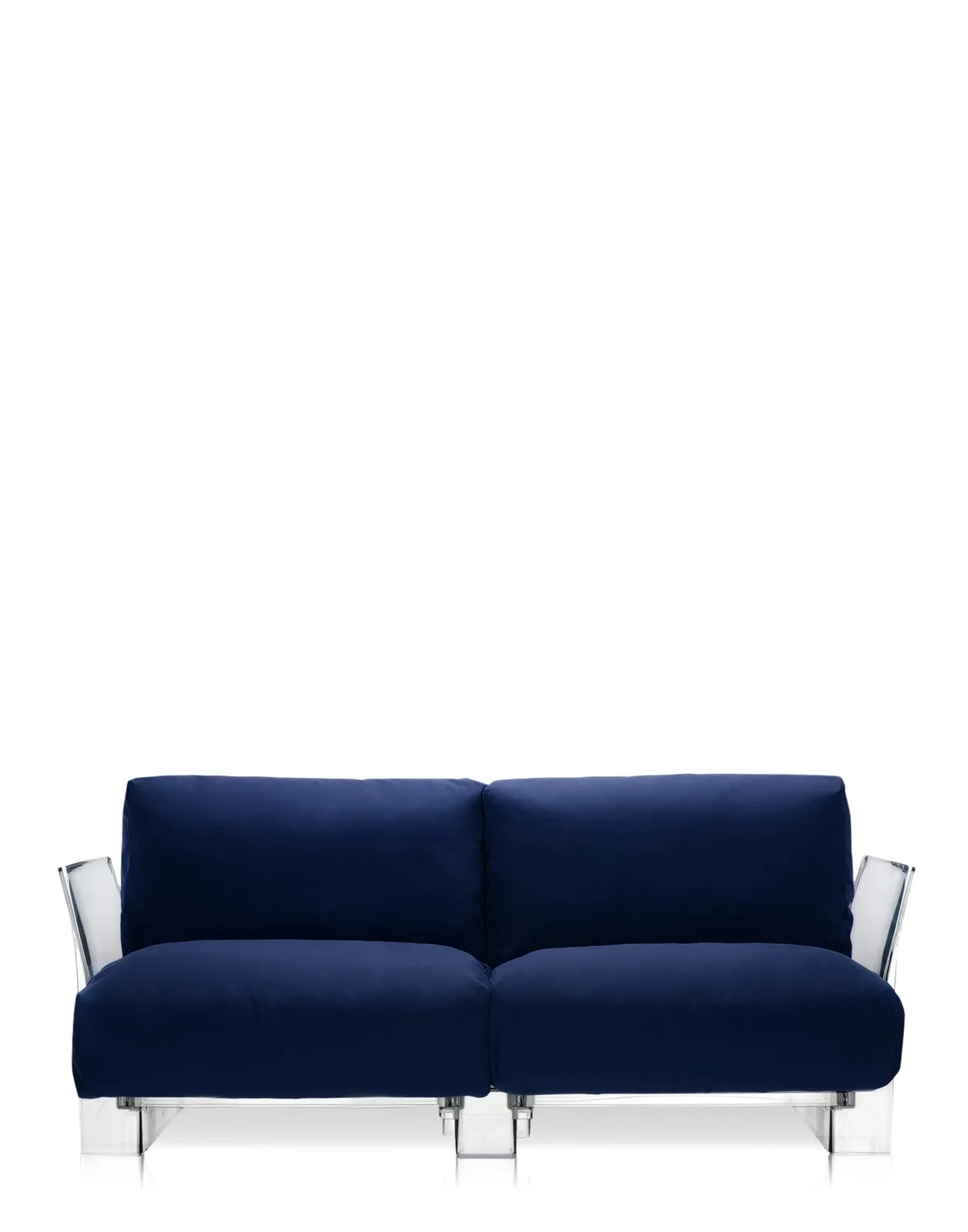 Диван Pop двухсекционный (синий/кристалл) Kartell