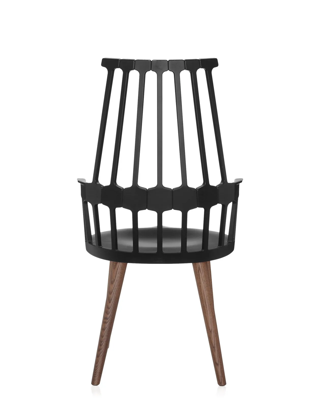 Кресло Comback (черное/дубовое) на деревянных ножках Kartell, арт. 5954/99 — изображение товара 2
