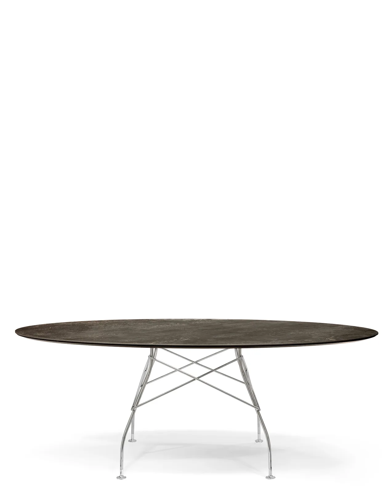 Стол Glossy (черный/хромированный) 192x118см Kartell, арт. 4572/CN
