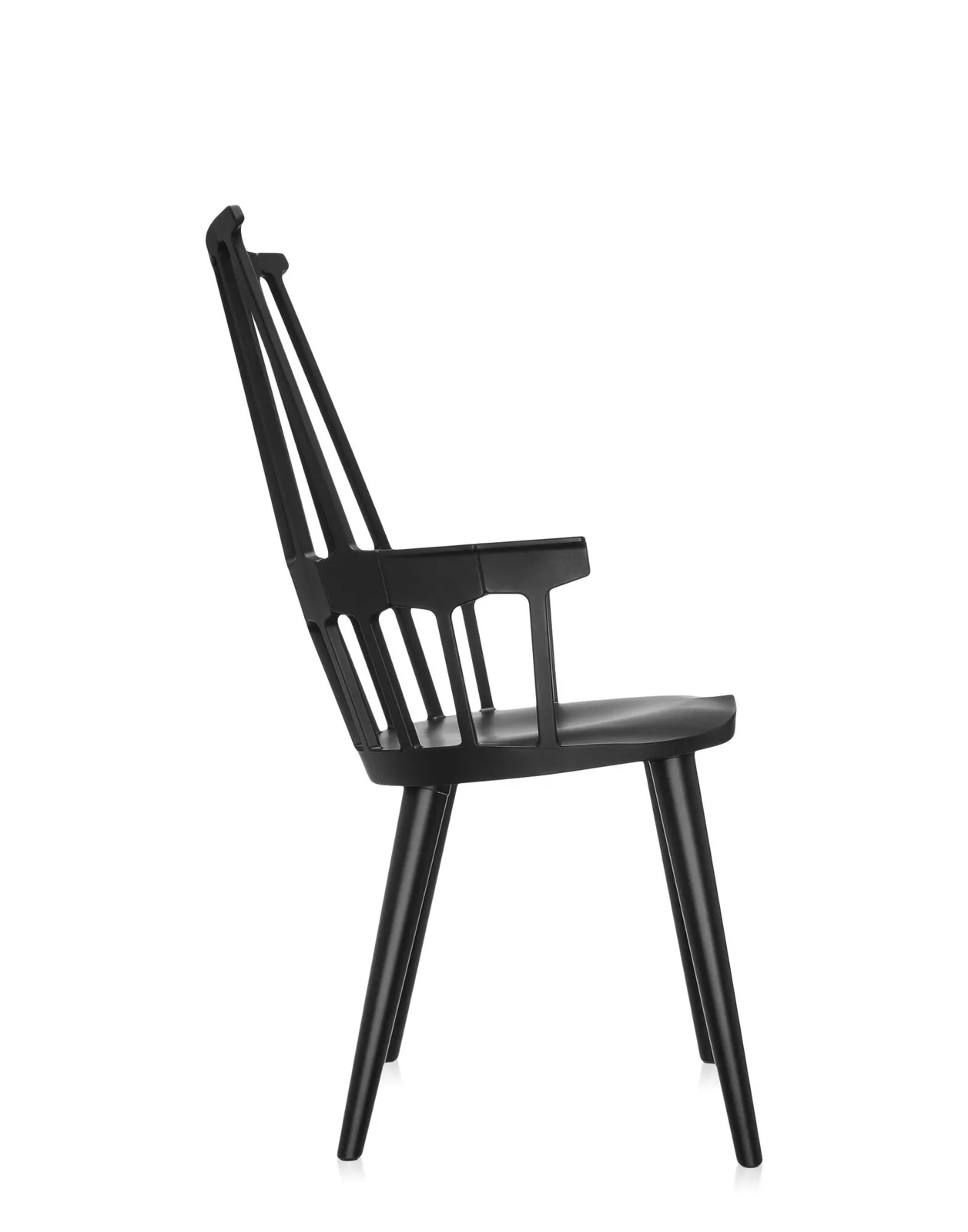 Кресло Comback (черное) на деревянных ножках Kartell, арт. 5954/09 — изображение товара 3