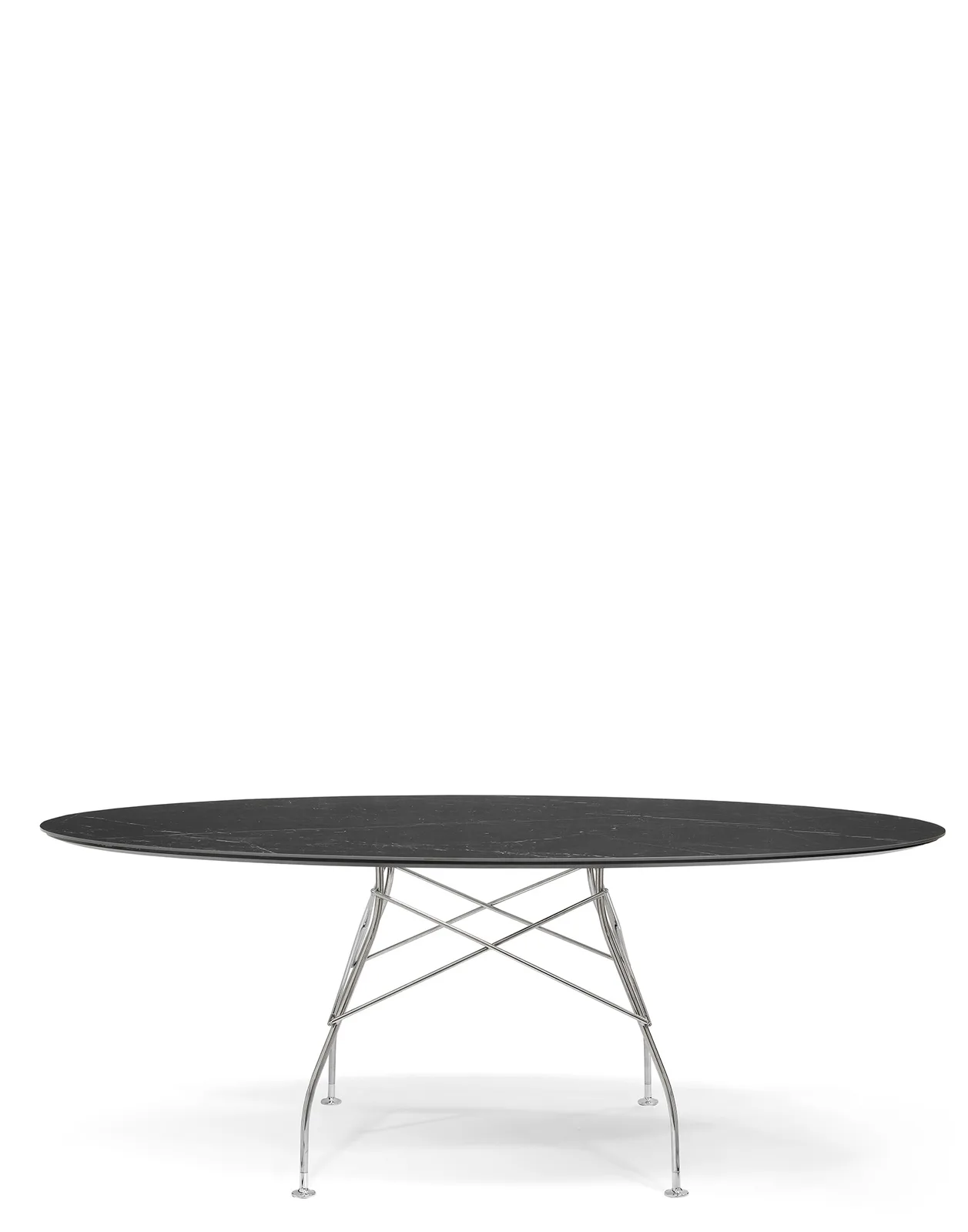 Стол Glossy (черный/хромированный) 192x118см Kartell, арт. 4572/MN
