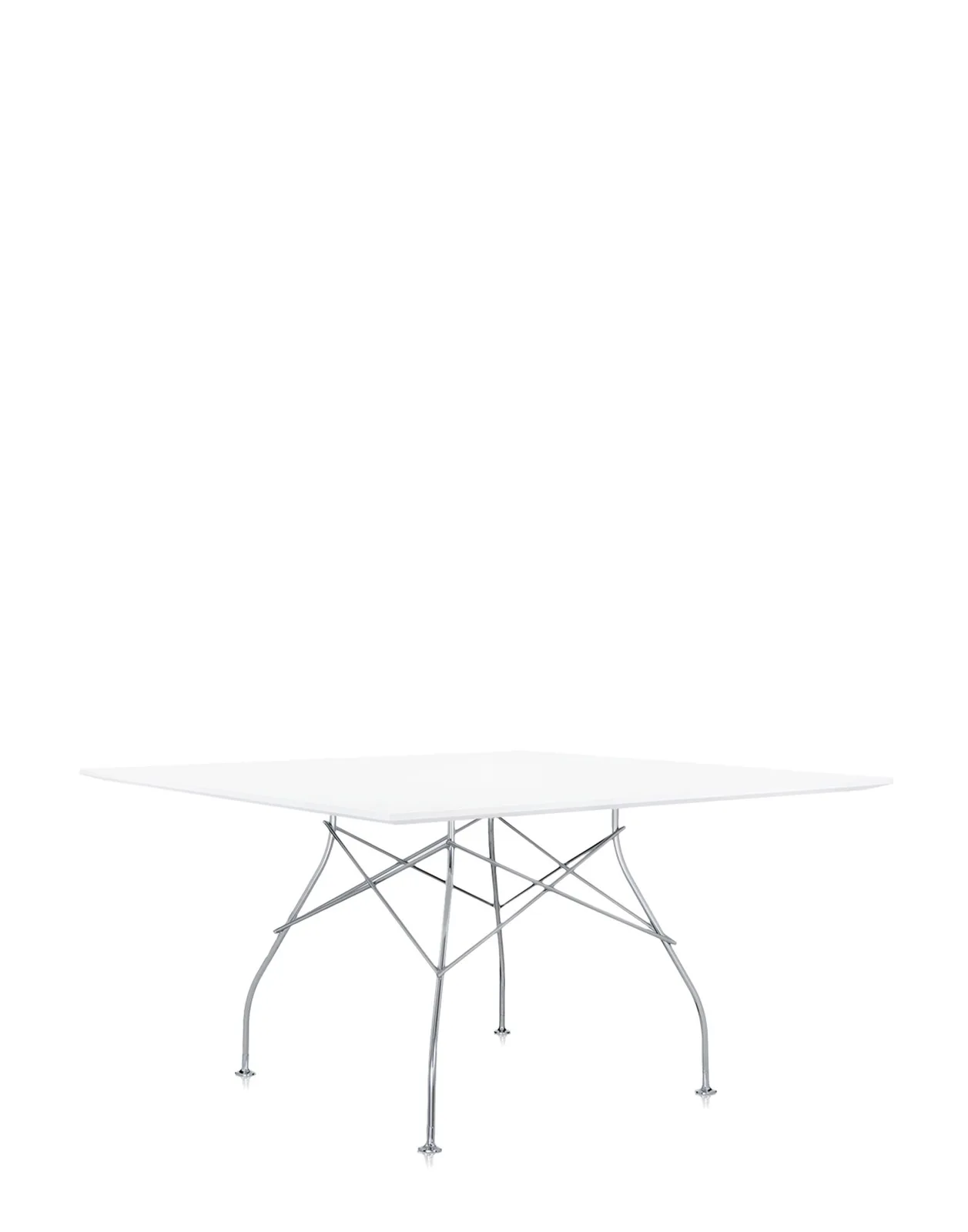 Стол Glossy (белый/хромированный) 130x130см Kartell, арт. 4570/2M — изображение товара 2