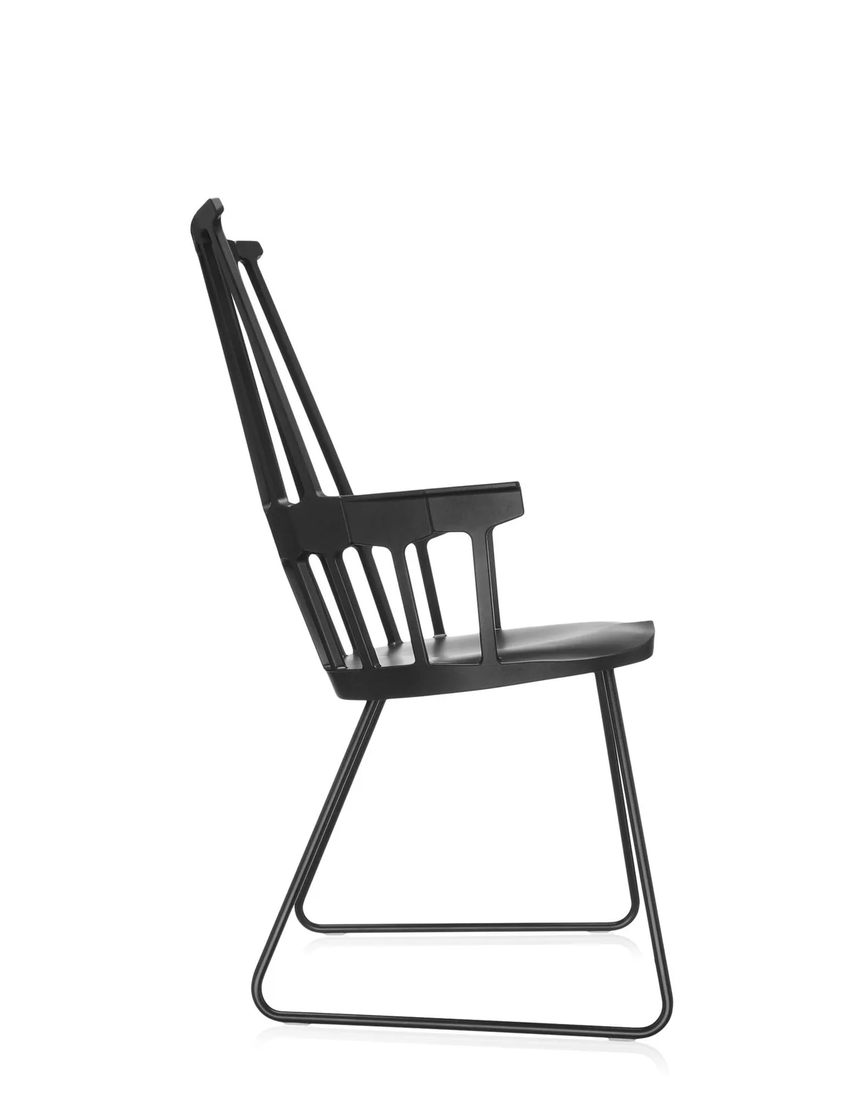 Кресло Comback (черное) на салазках Kartell, арт. 5950/09 — изображение товара 3
