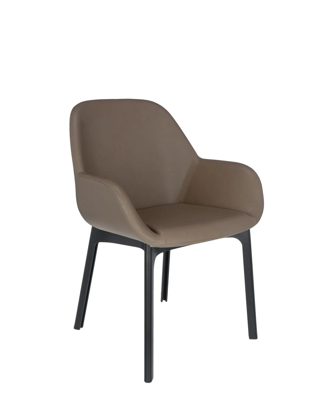 Кресло Clap (черное/бежевое) эко-кожа Kartell, арт. 4183/NT — изображение товара 4
