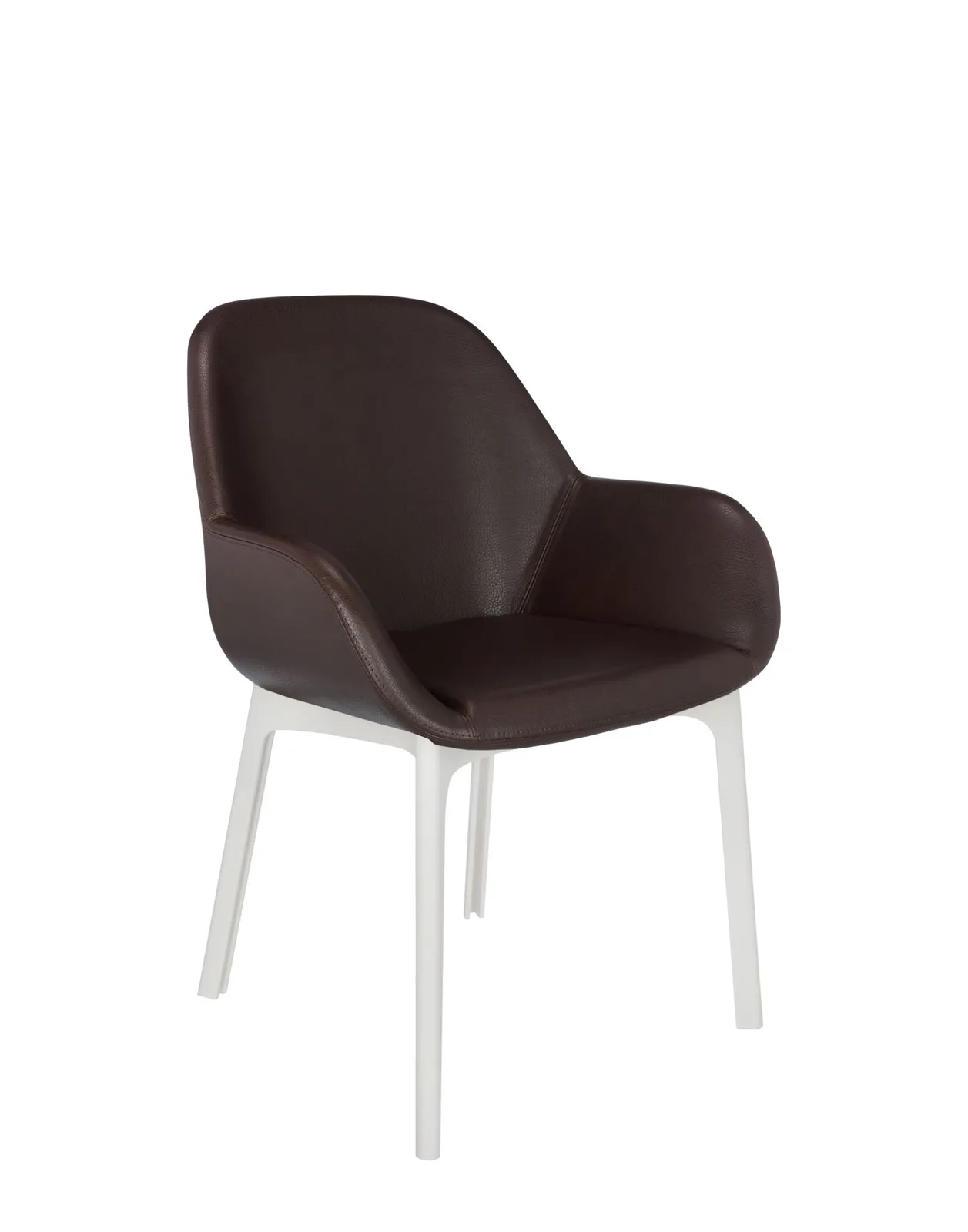 Кресло Clap (белое/коричневое) эко-кожа Kartell, арт. 4183/BM — изображение товара 4