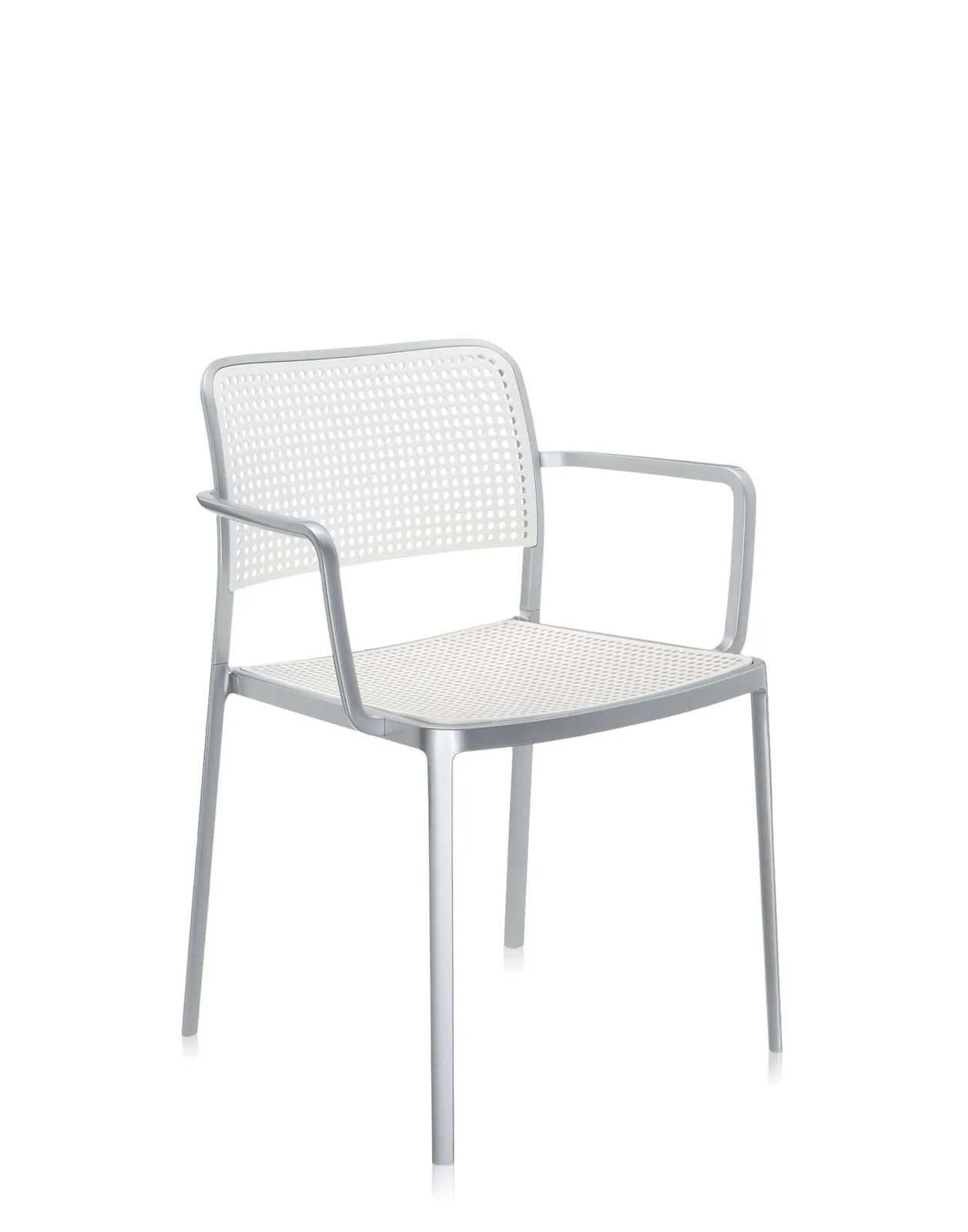 Стул Audrey Shiny с подлокотниками (белый/хромированный) Kartell, арт. 5878/L1 — изображение товара 4