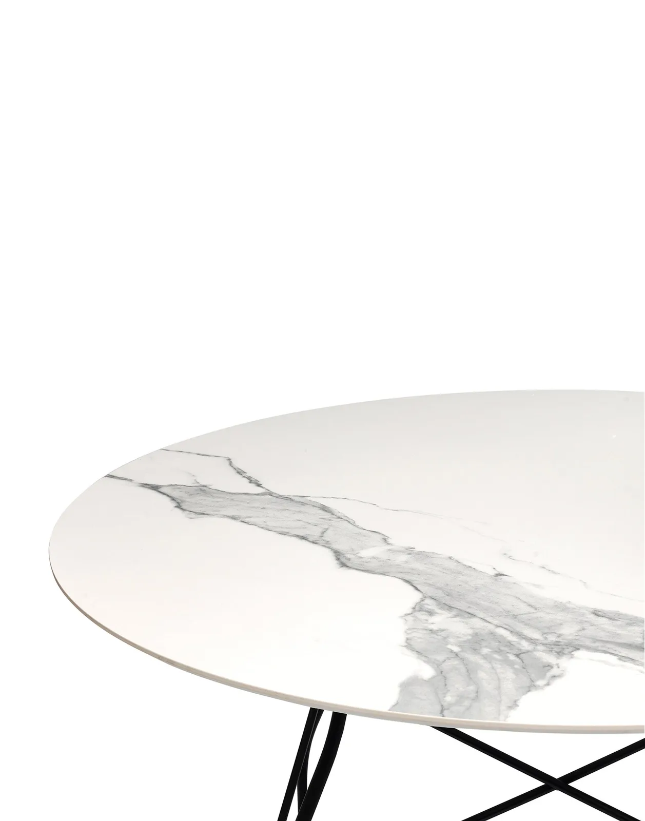 Стол Glossy (белый/черный) диаметр 118см, мрамор Kartell, арт. 4565/MB — изображение товара 2