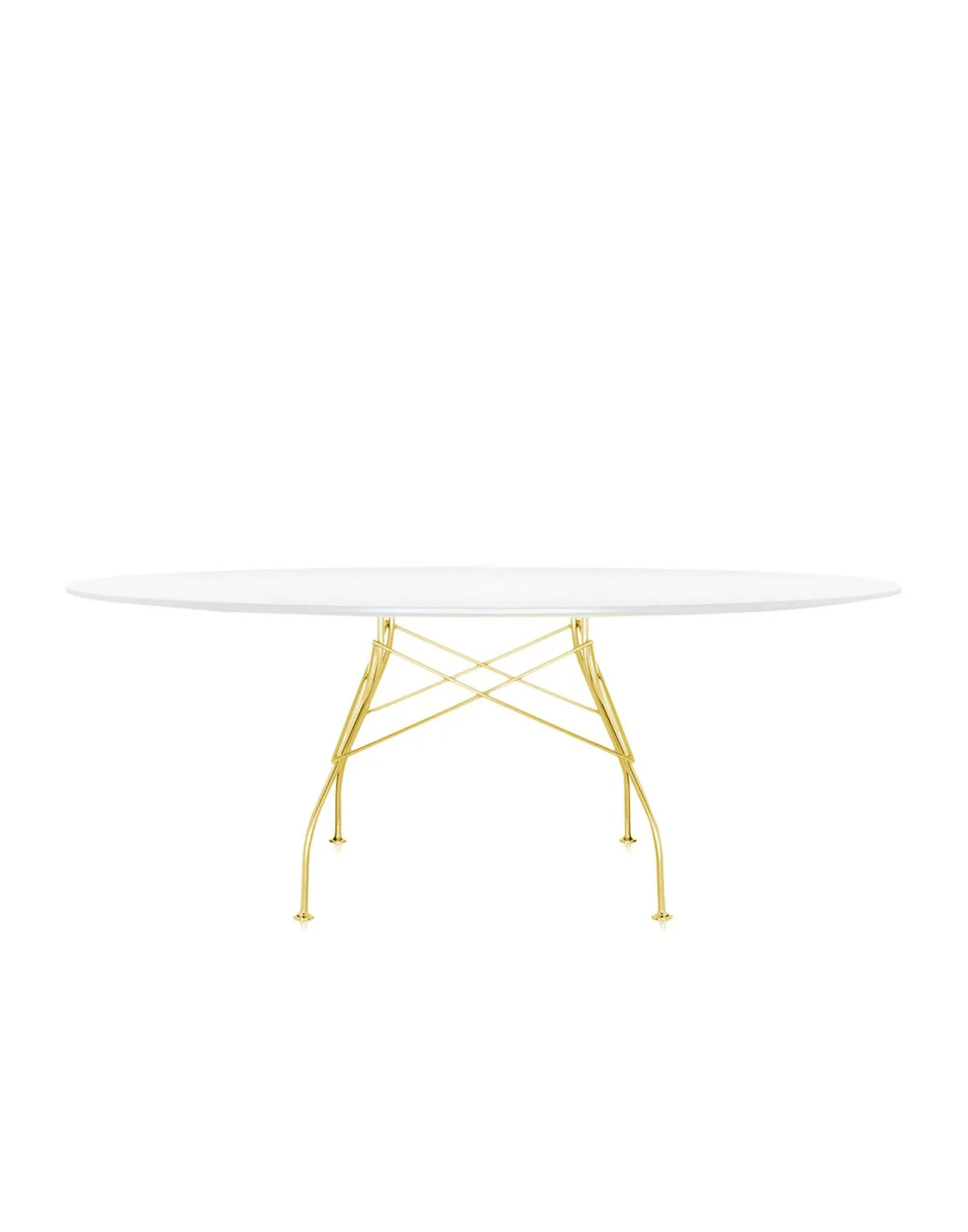 Стол Glossy (белый/золотой) 194x120см Kartell, арт. 4569/2P
