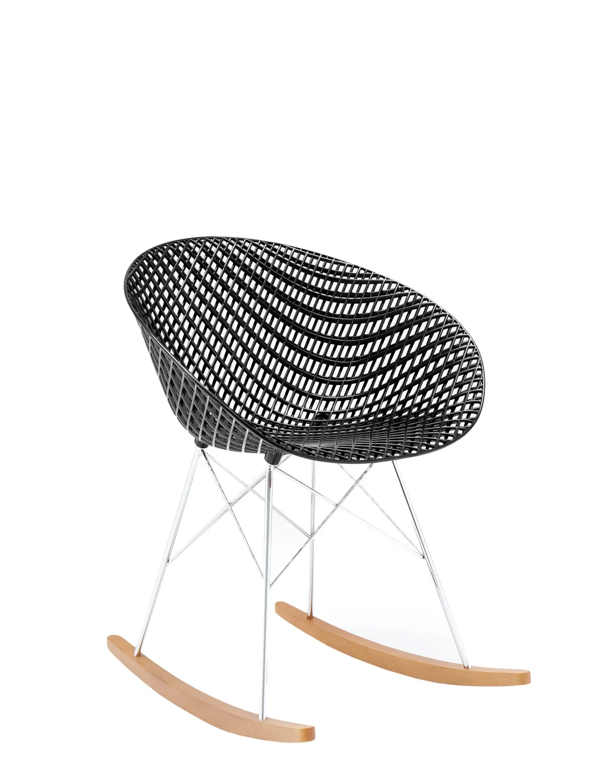 Кресло Smatrik (черное/дерево) на салазках Kartell, арт. 5835/B9 — изображение товара 4