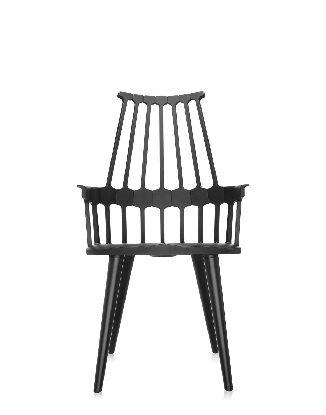 Кресло Comback (черное) на деревянных ножках Kartell, арт. 5954/09