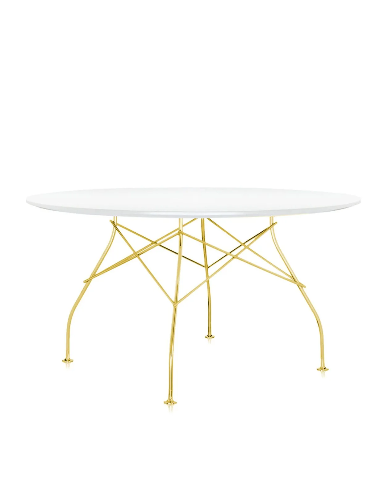 Стол Glossy (белый/золотой) диаметр 130см Kartell, арт. 4568/2P