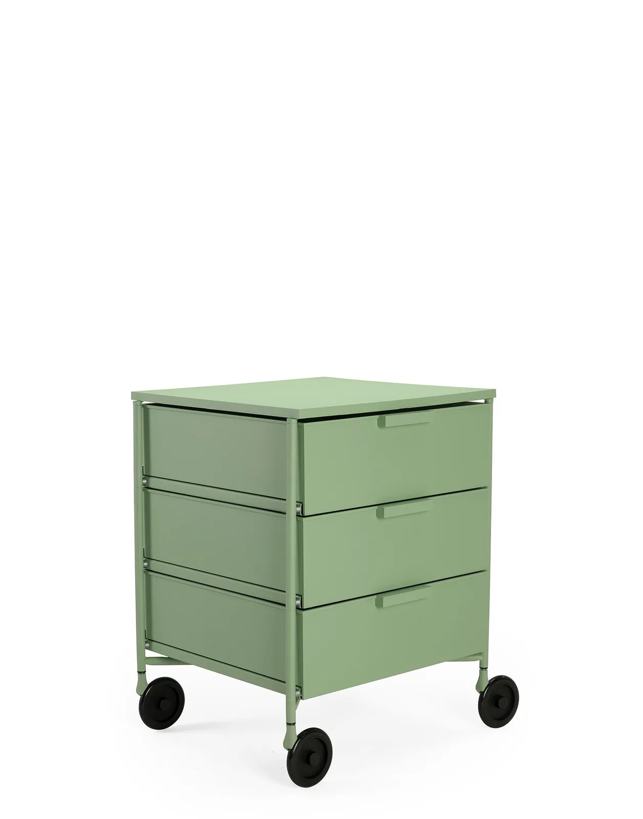 Контейнер Mobil на колесах (зеленый матовый) с тремя ящиками Kartell, арт. 2012/VE — изображение товара 3