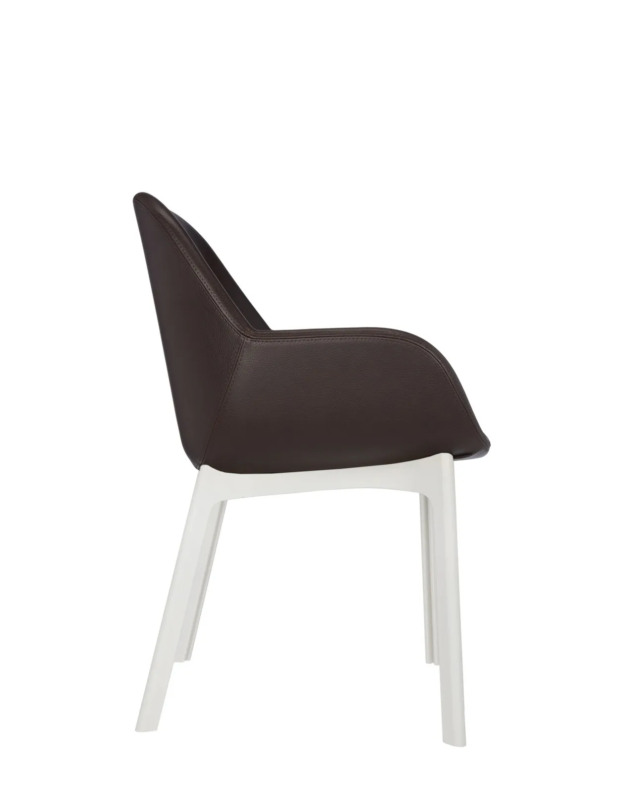 Кресло Clap (белое/коричневое) эко-кожа Kartell, арт. 4183/BM — изображение товара 3
