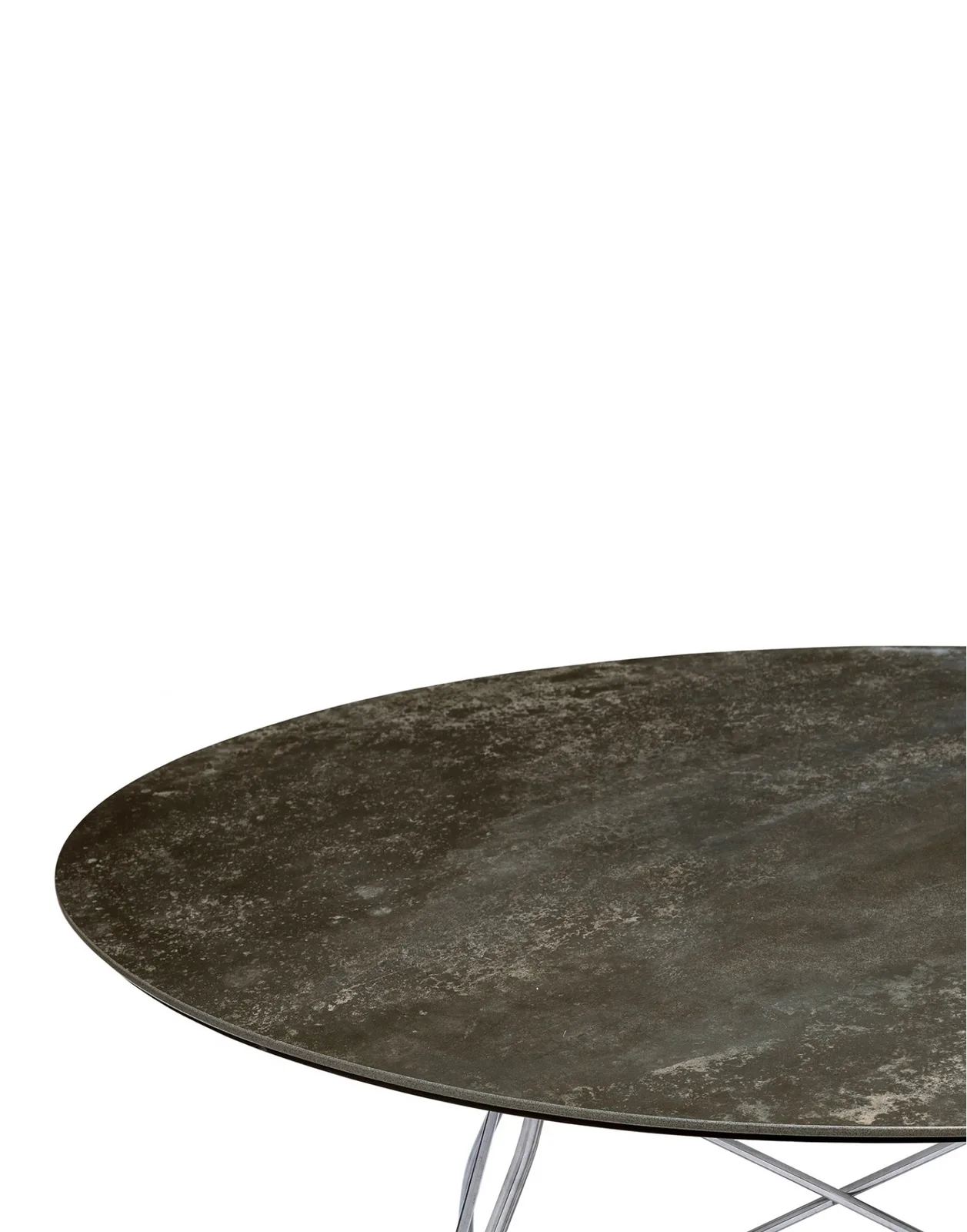 Стол Glossy (черный/хромированный) диаметр 128см, мрамор Kartell, арт. 4584/CN — изображение товара 2