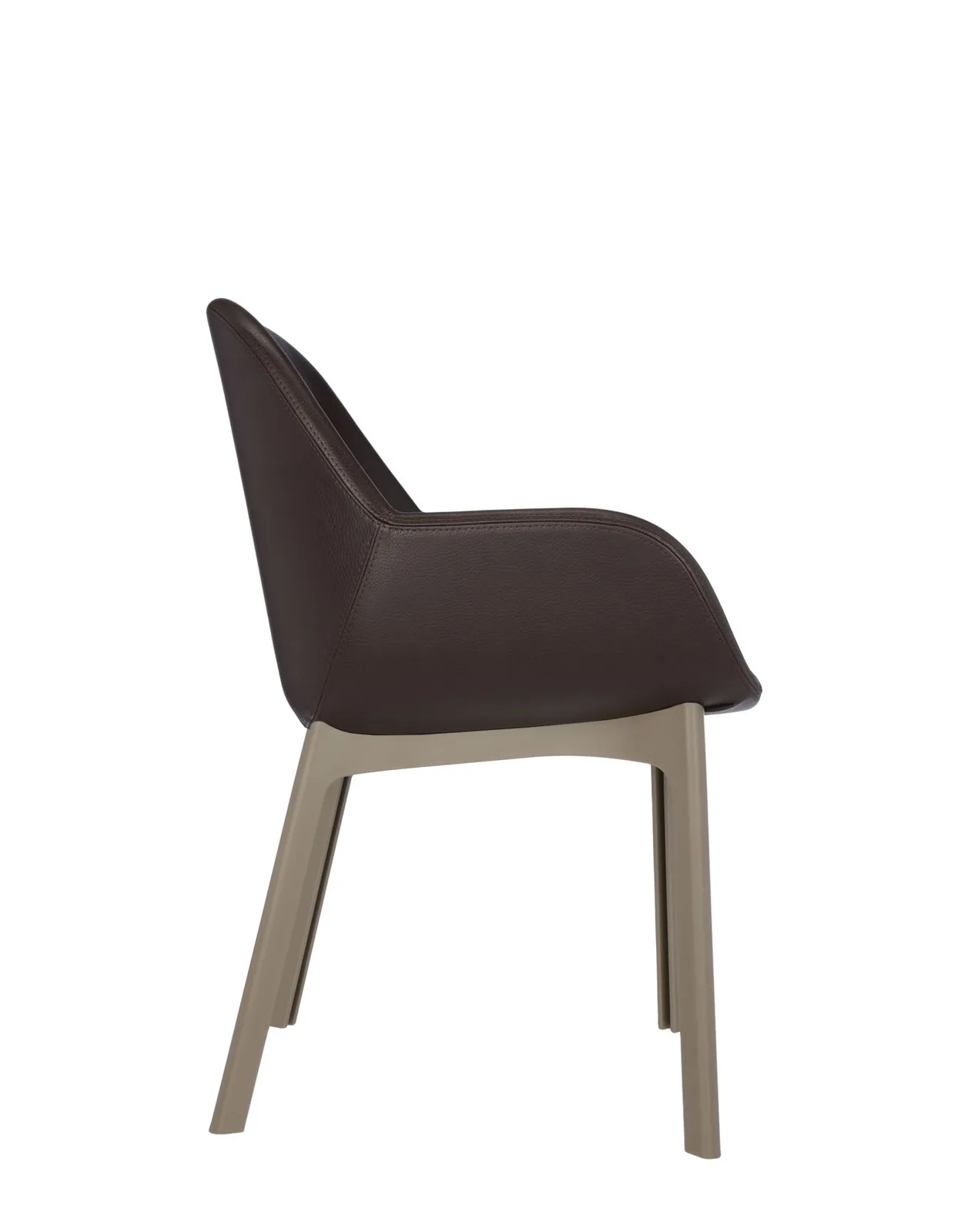 Кресло Clap (бежевое/коричневое) эко-кожа Kartell, арт. 4183/TM — изображение товара 3