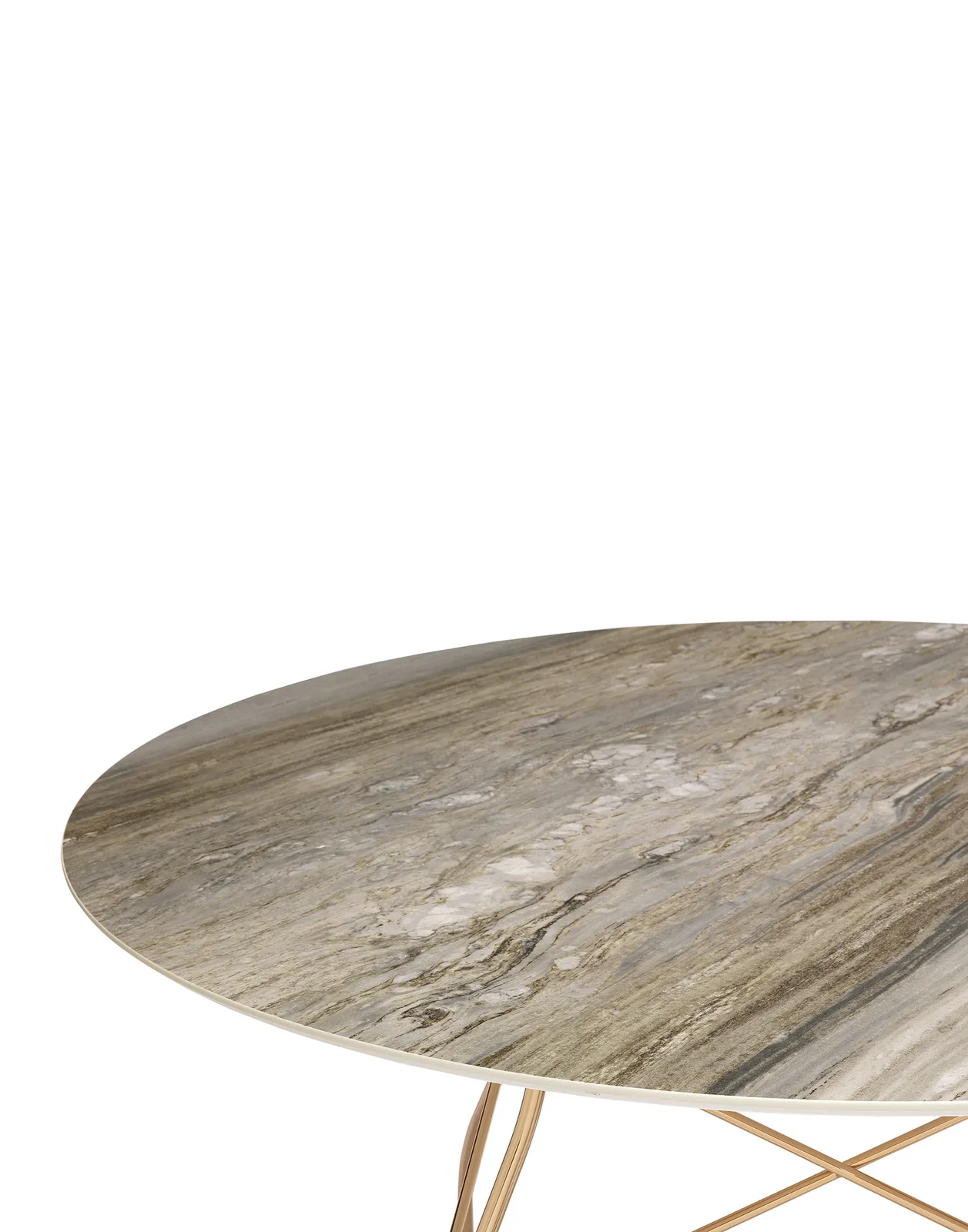Стол Glossy (серый/золотой) диаметр 128см, мрамор Kartell, арт. 4580/MG — изображение товара 2