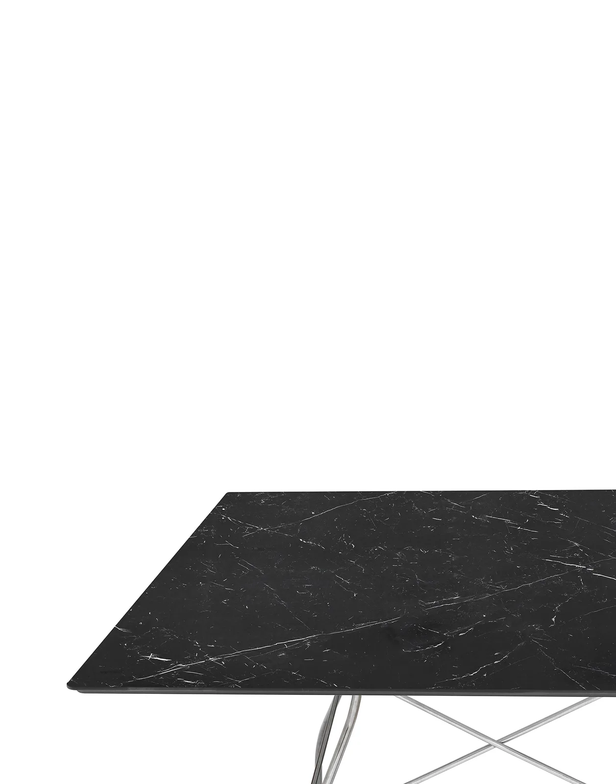 Стол Glossy (черный/хромированный) 118x118см, мрамор Kartell, арт. 4590/MN — изображение товара 2