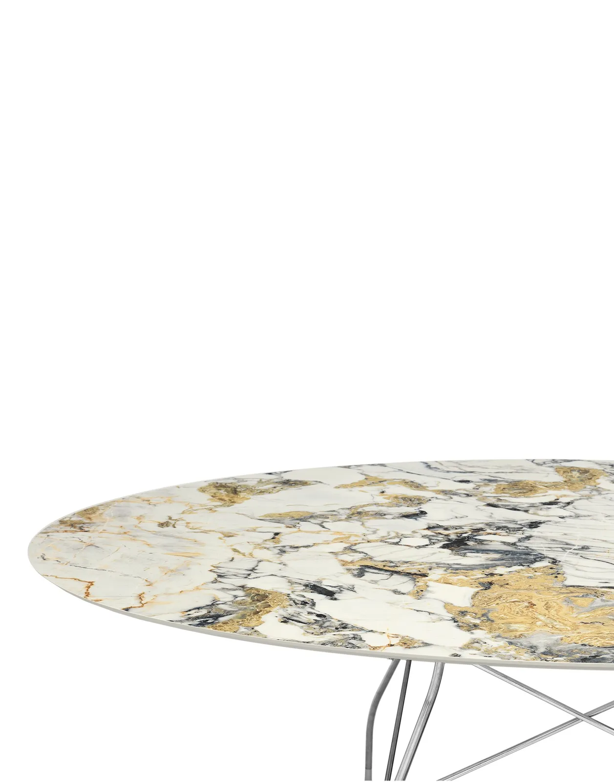 Стол Glossy (бежевый/хромированный) 192x118см Kartell, арт. 4572/MS — изображение товара 2