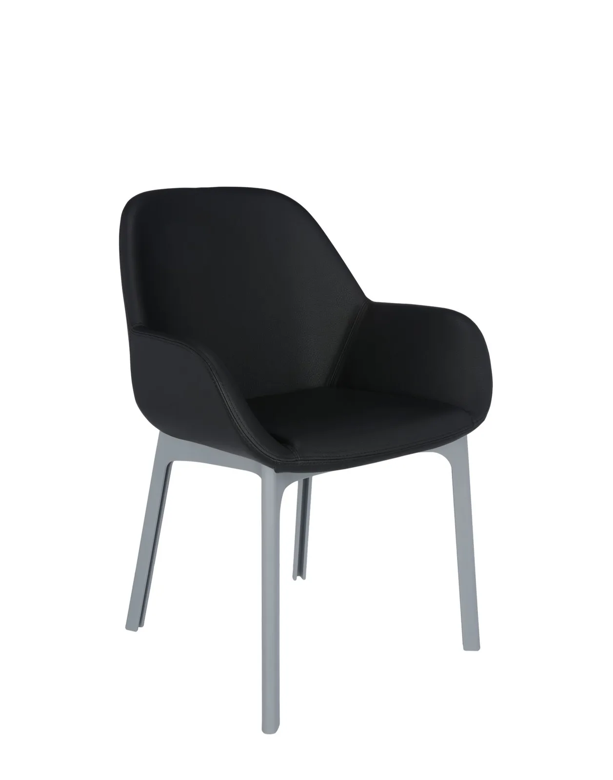 Кресло Clap (серое/черное) эко-кожа Kartell, арт. 4183/GN — изображение товара 4