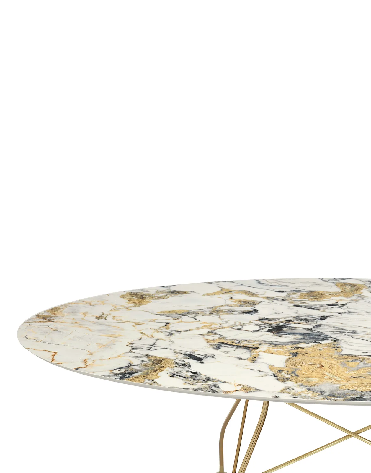 Стол Glossy (бежевый/золотой) 192x118см Kartell, арт. 4579/MS — изображение товара 2