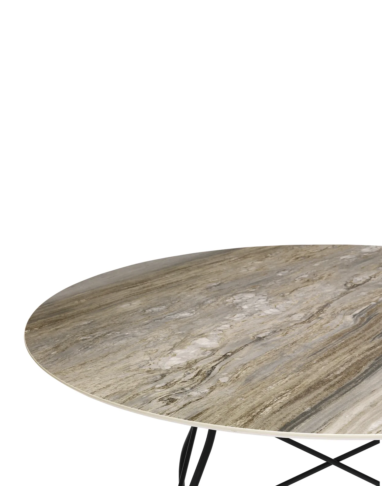 Стол Glossy (серый/черный) диаметр 128см, мрамор Kartell, арт. 4578/MG — изображение товара 2