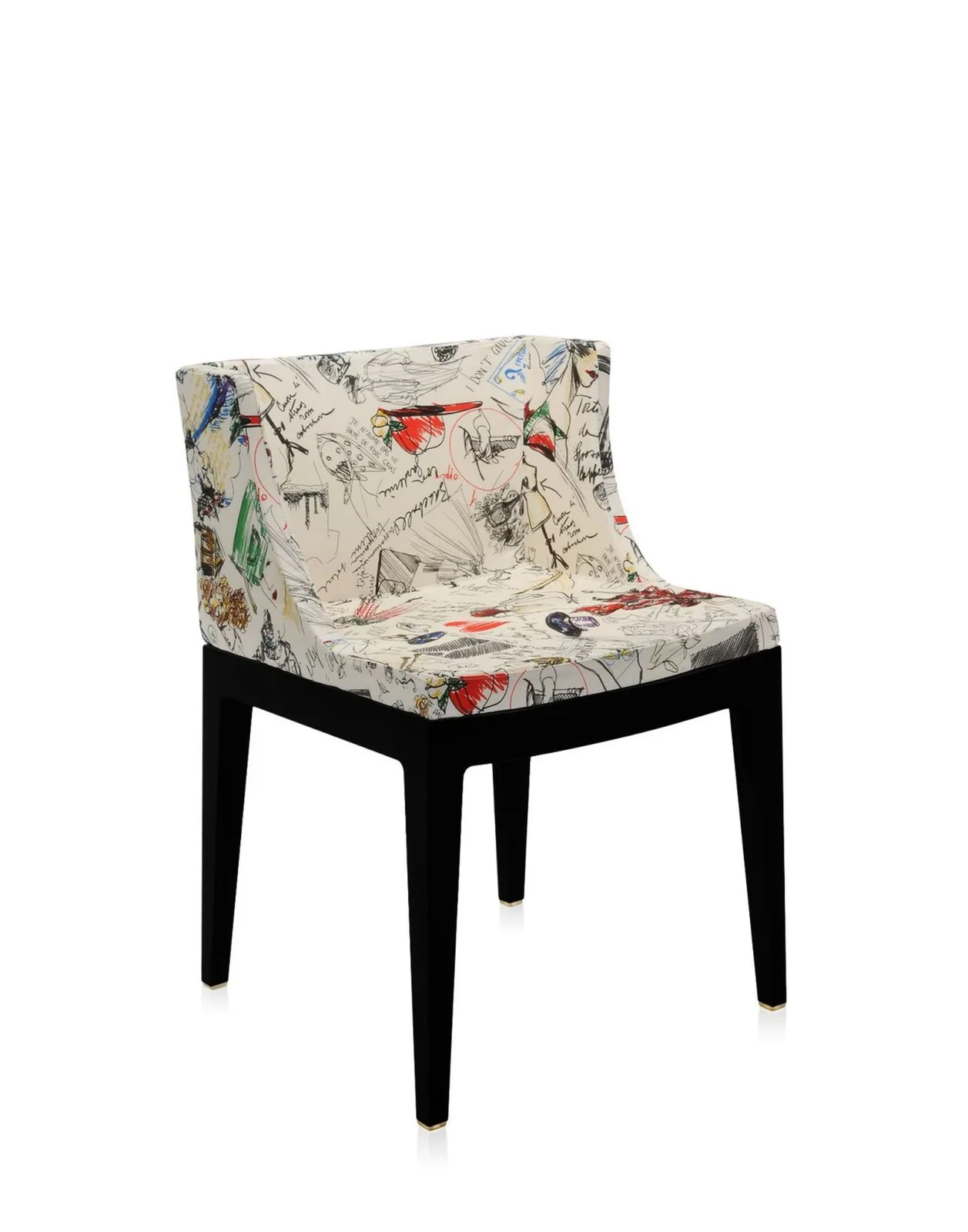 Кресло Mademoiselle (черное/бежевое) в ткани Moschino Kartell
