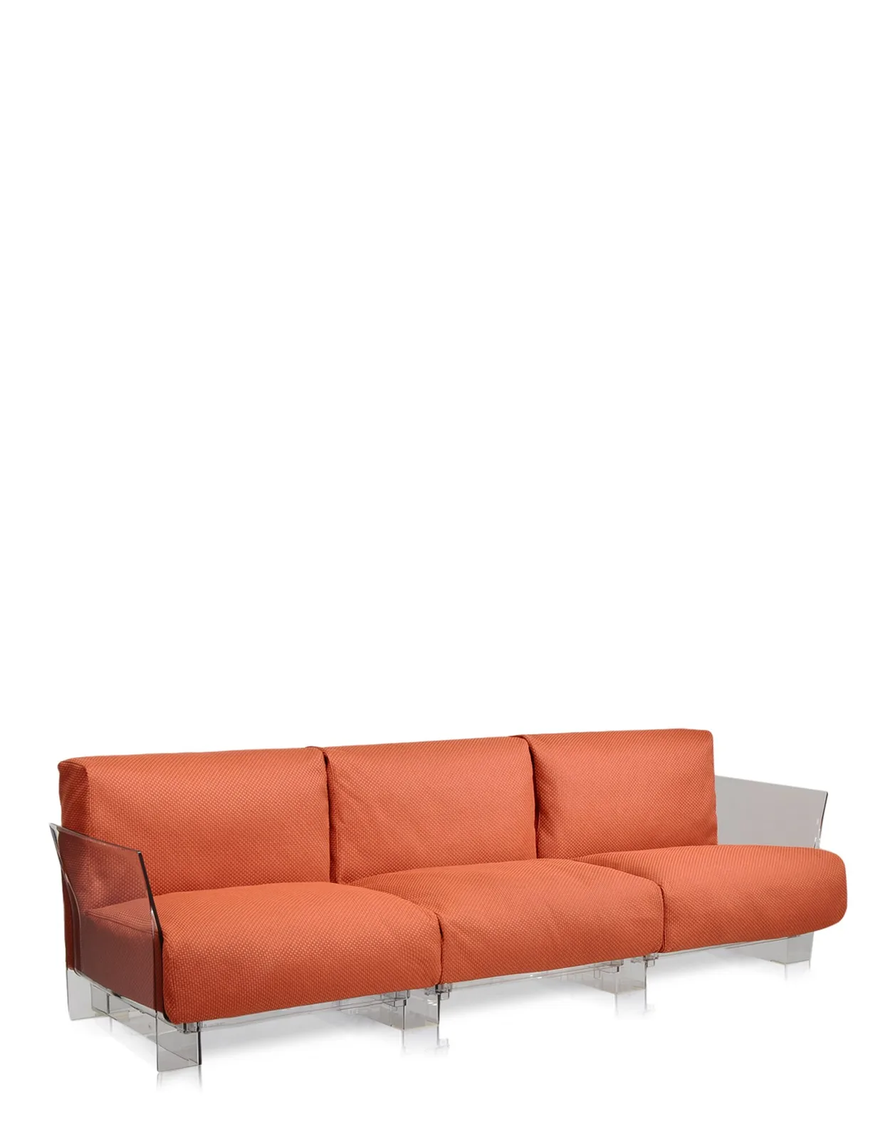 Диван Pop трехсекционный (оранжевый/кристалл) Kartell, арт. 7043/32 — изображение товара 2