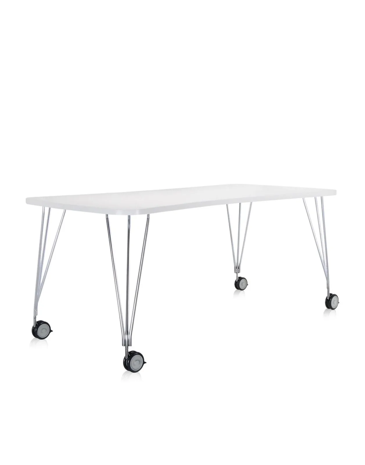 Стол офисный Max (белый) 190x90см, на колесах Kartell, арт. 4512/2M — изображение товара 3