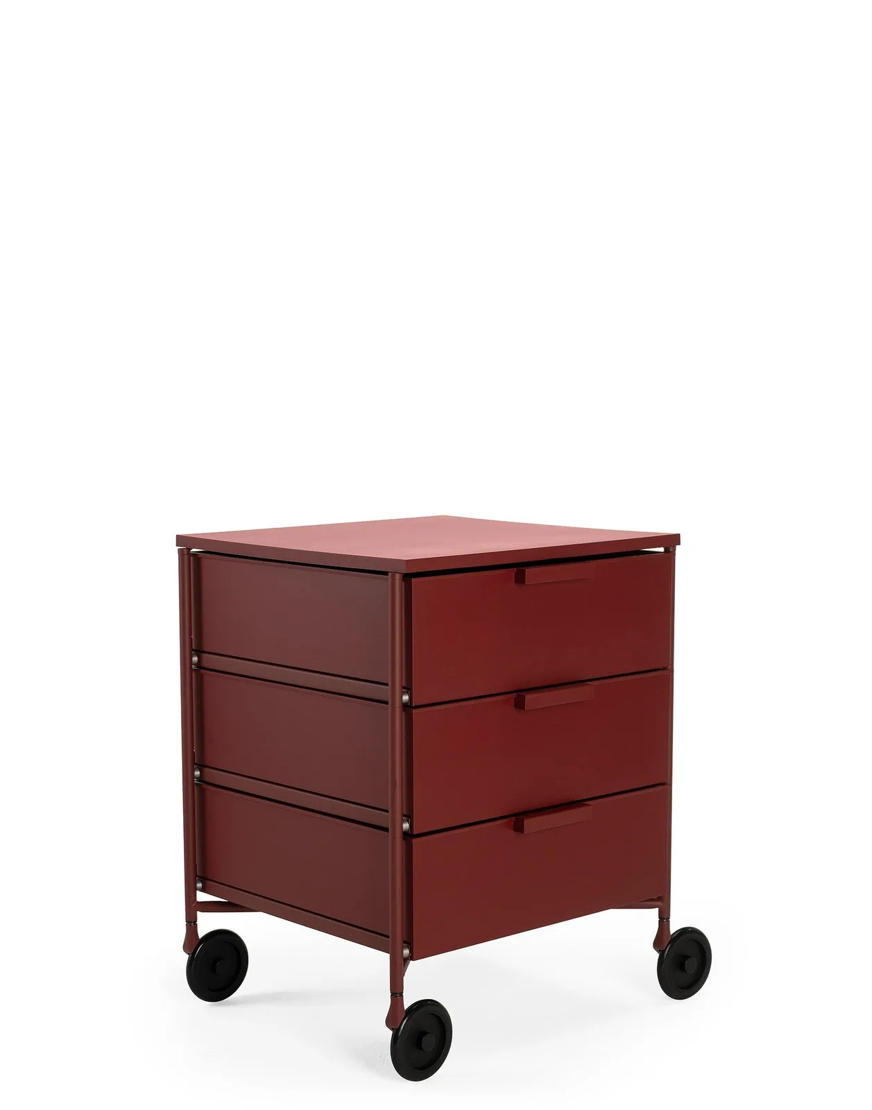 Контейнер Mobil на колесах (сливовый матовый) с тремя ящиками Kartell, арт. 2012/PR — изображение товара 3