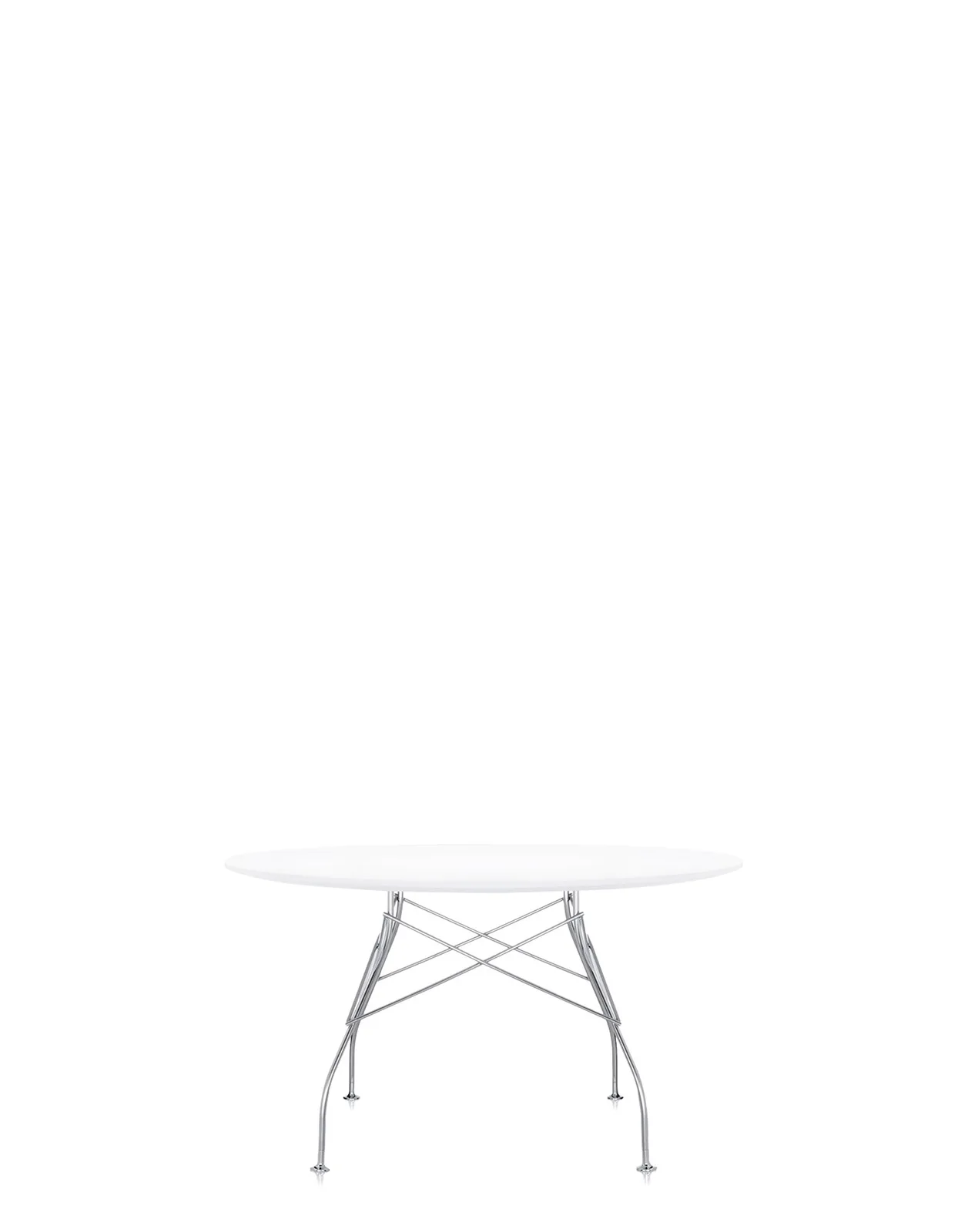 Стол Glossy (белый/хромированный) диаметр 130см Kartell, арт. 4561/2P
