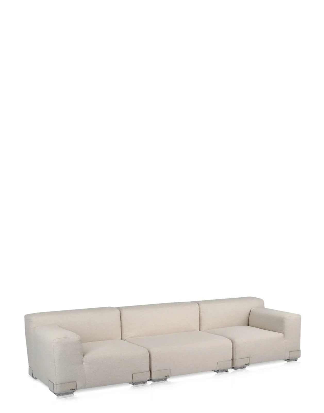 Кресло Plastics Duo (бежевое/кристалл) 88x88см Kartell