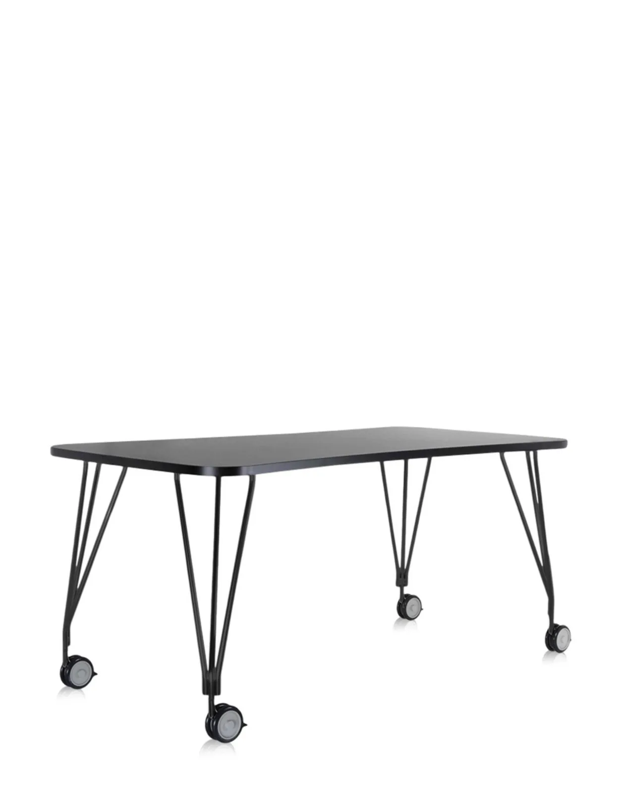 Стол офисный Max (сланцевый/черный) 160x80см, на колесах Kartell, арт. 4511/9A — изображение товара 3