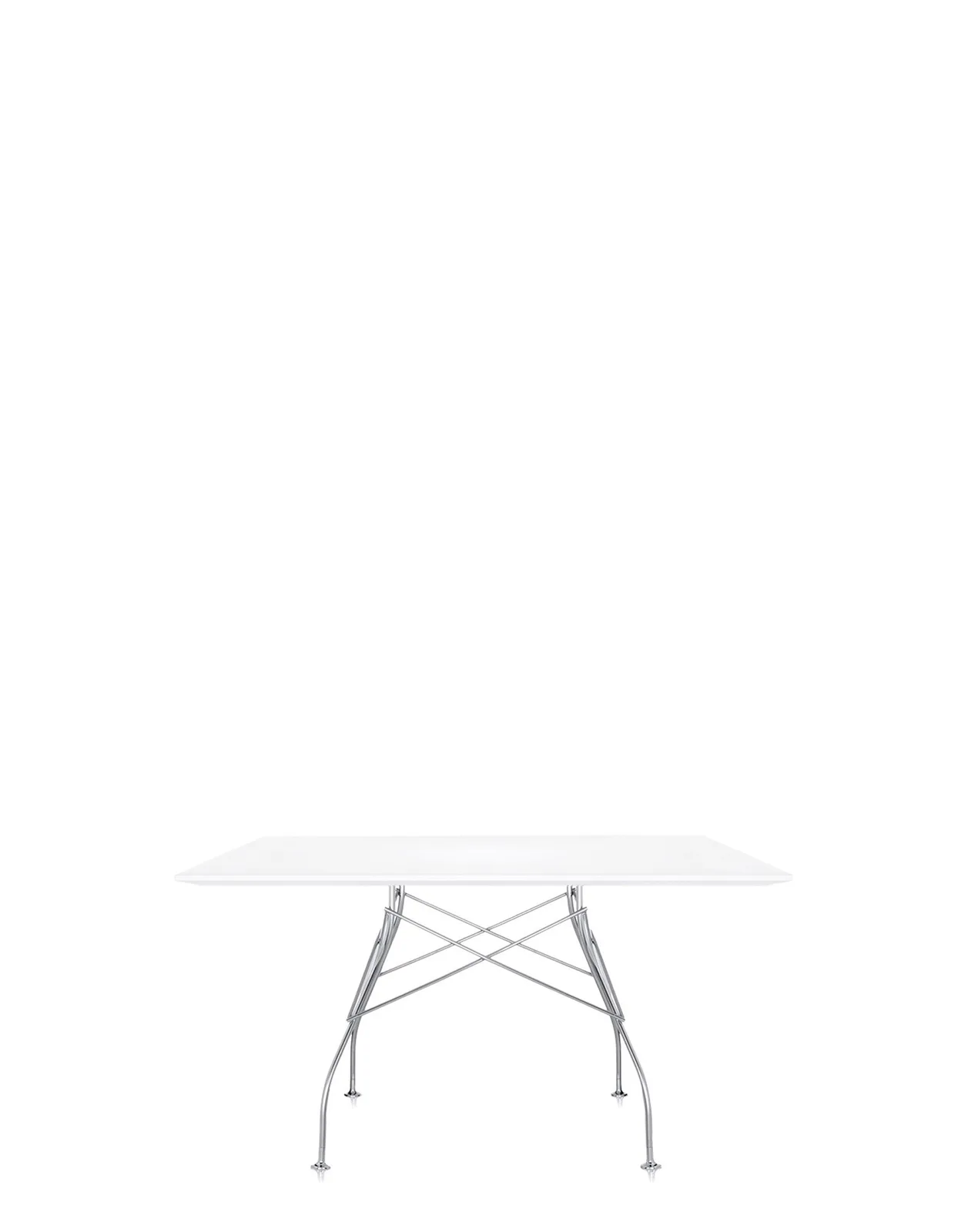 Стол Glossy (белый/хромированный) 130x130см Kartell, арт. 4570/2M