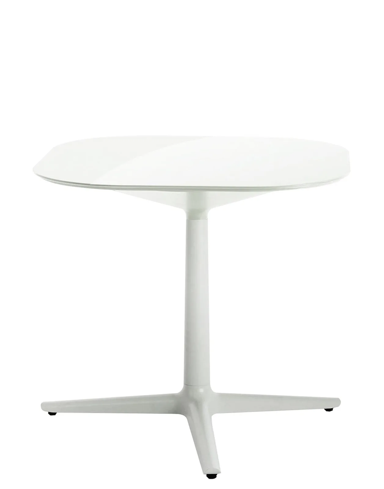 Стол Multiplo (белый) 78х78см, стекло, треногое основание Kartell