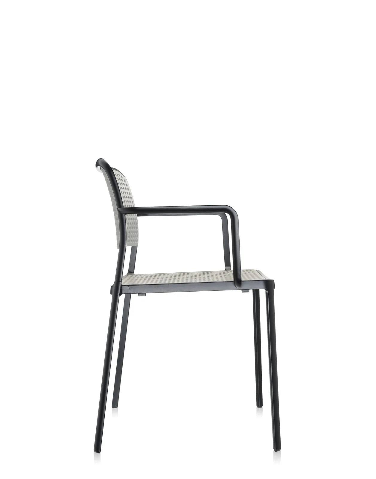 Стул Audrey с подлокотниками (белый/алюминиевый) Kartell, арт. 5876/N3 — изображение товара 3