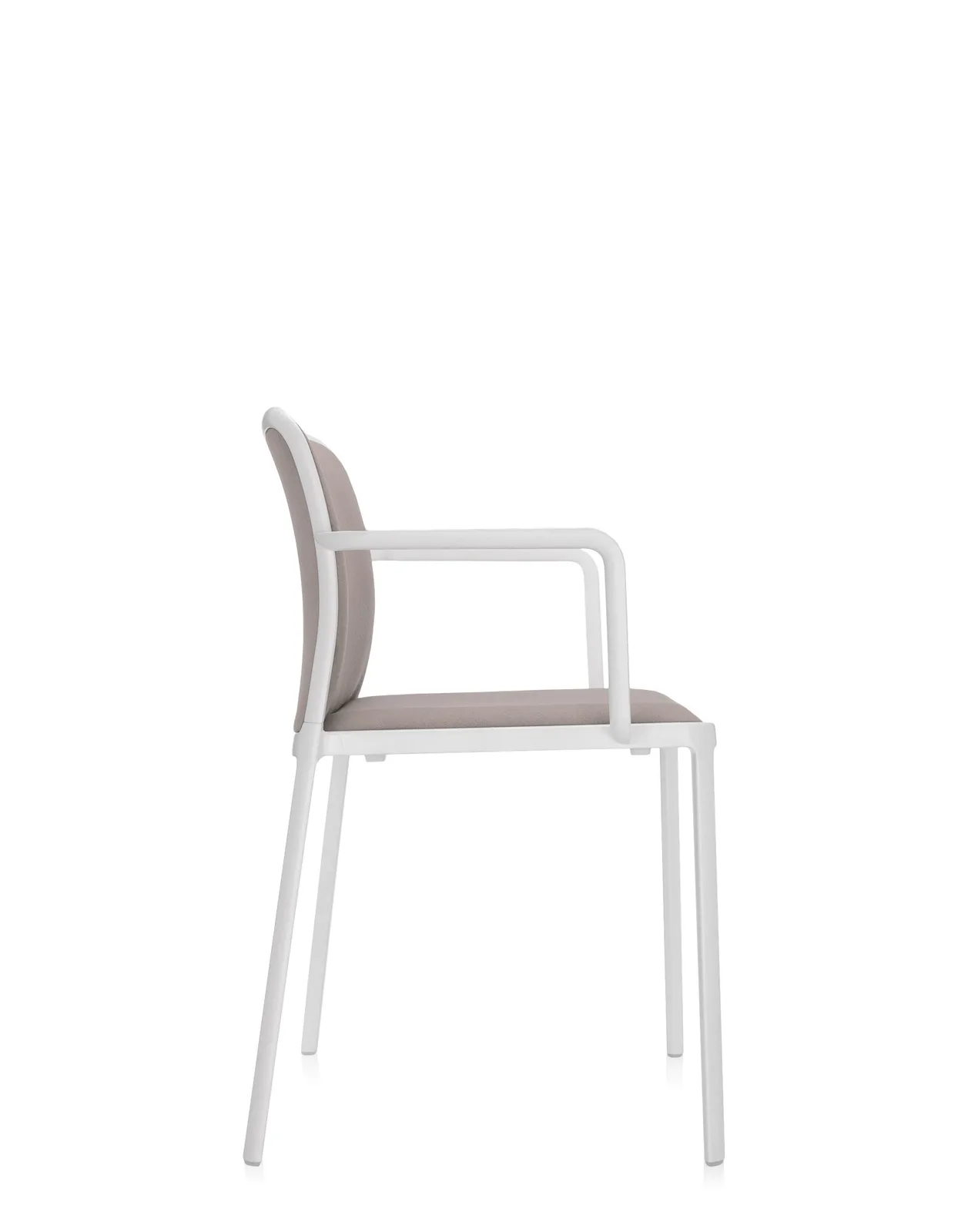 Стул Audrey Soft с подлокотниками (бежевый/белый) в ткани Trevira Kartell, арт. 5976/BD — изображение товара 3