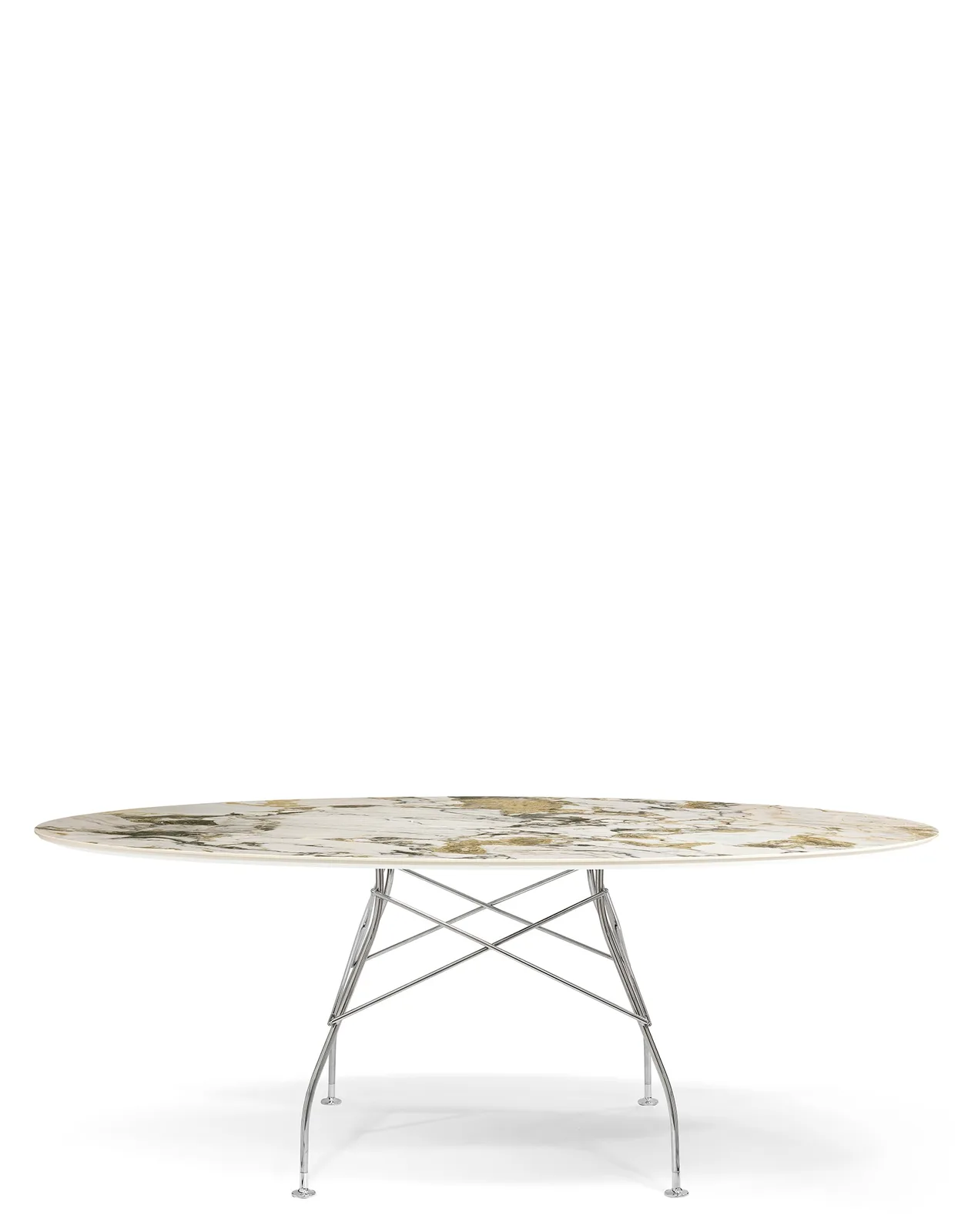 Стол Glossy (бежевый/хромированный) 192x118см Kartell, арт. 4572/MS