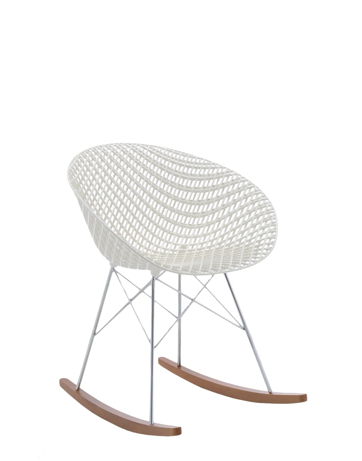 Кресло Smatrik (белое/дерево) на салазках Kartell, арт. 5835/B3 — изображение товара 3