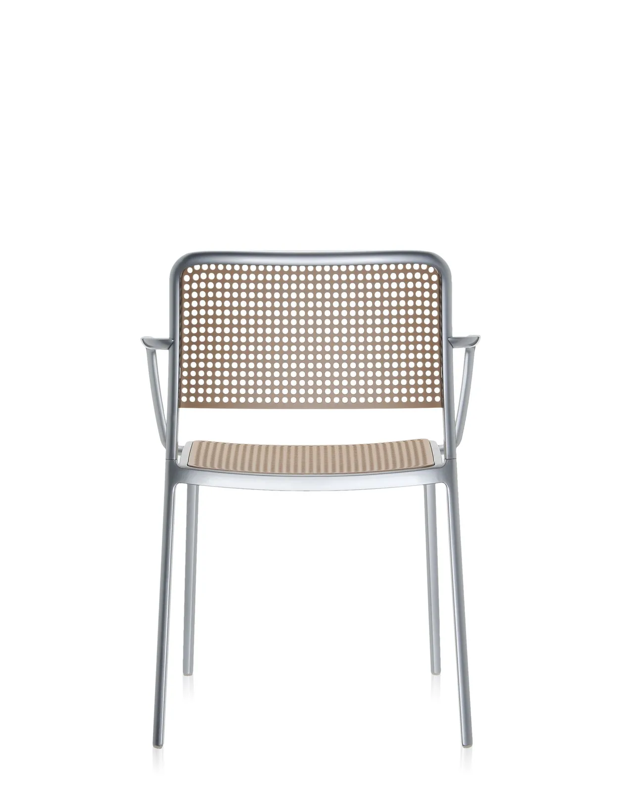 Стул Audrey Shiny с подлокотниками (бежевый/хромированный) Kartell, арт. 5878/L4 — изображение товара 2