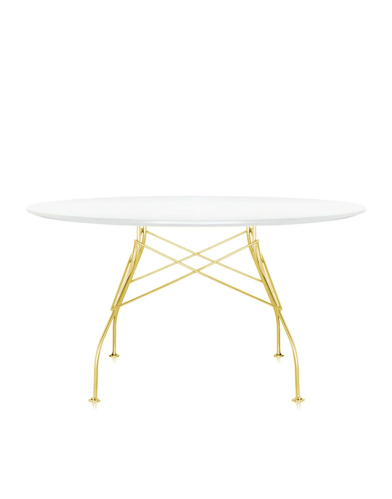 Стол Glossy (белый/золотой) диаметр 130см Kartell, арт. 4568/2P — изображение товара 3