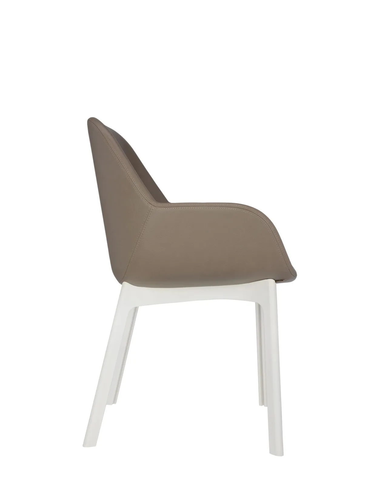 Кресло Clap (белое/бежевое) эко-кожа Kartell, арт. 4183/BT — изображение товара 3