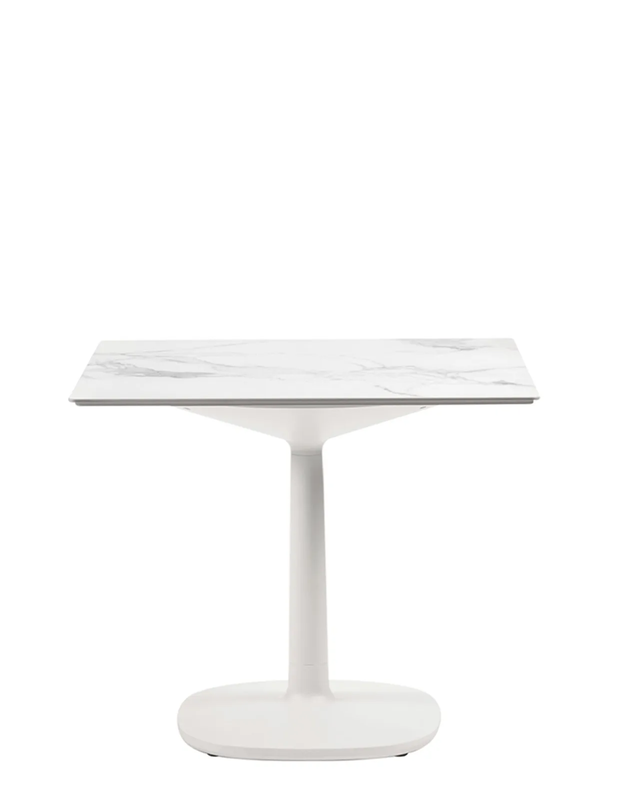 Стол Multiplo (белый) 78x78см, мрамор Kartell