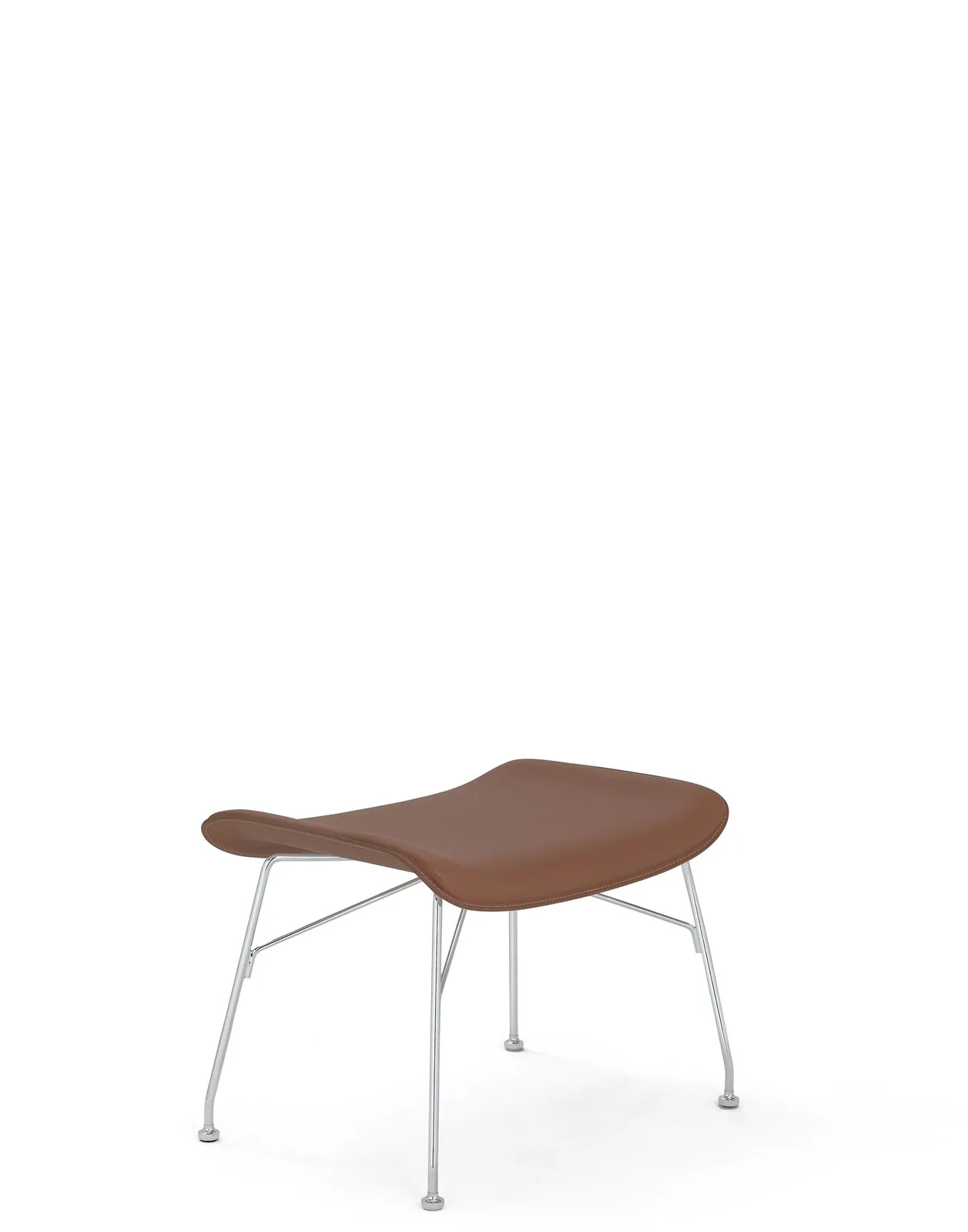 Подставка для ног S/Wood (дерево/хромированная) с текстурой и кожей Kartell, арт. 4920/CC — изображение товара 2